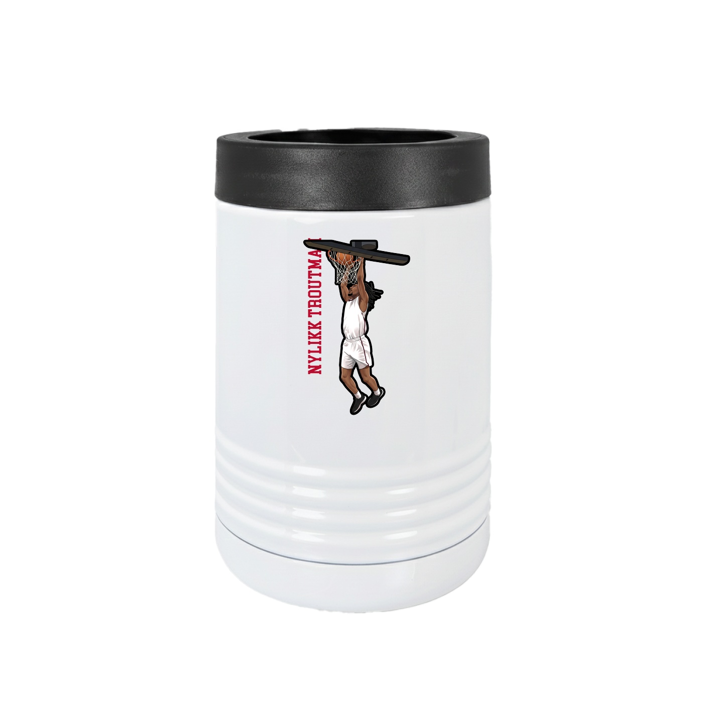 Beverage Holder — Name Vertical in White