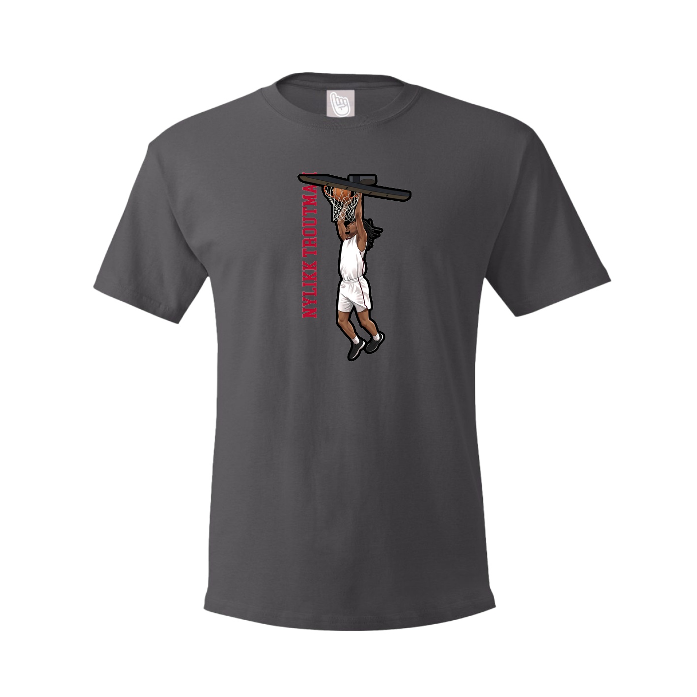 Youth Tee — Name Vertical in Grey