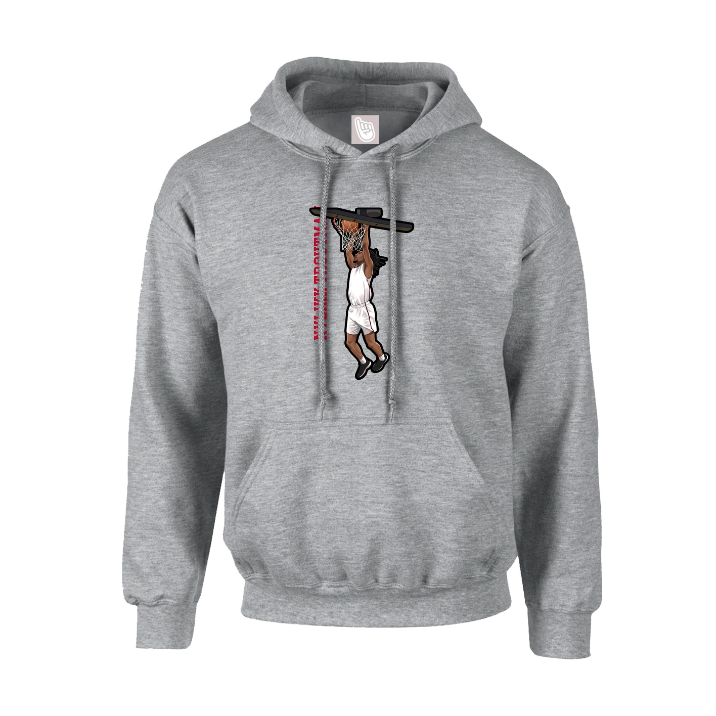 Youth Hoodie — Name Vertical in Grey