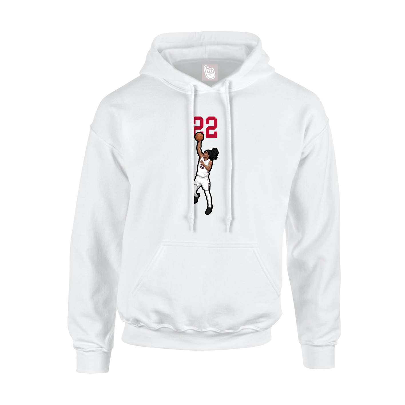 Youth Hoodie — Number Top in White