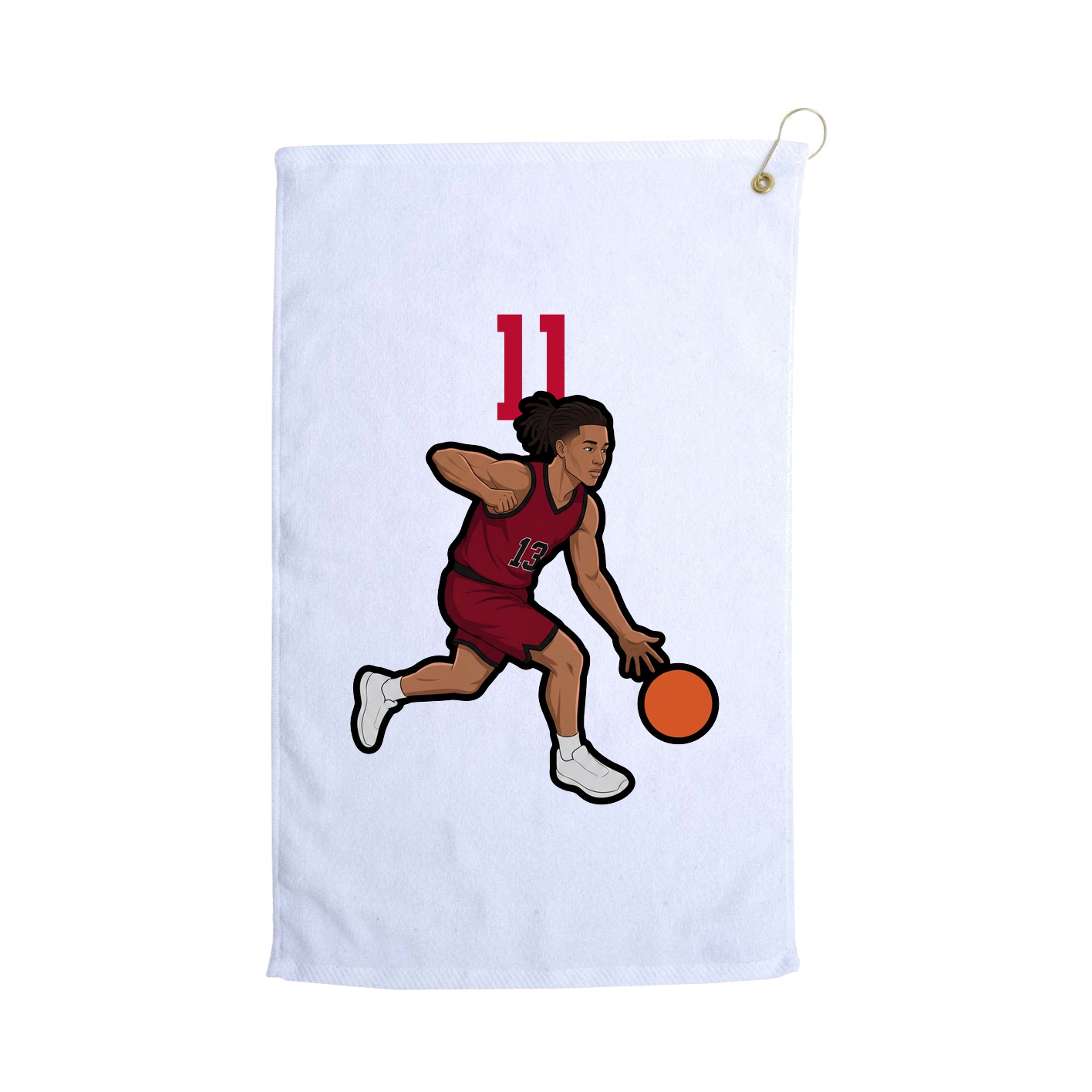 Golf Towel — Number Top in White
