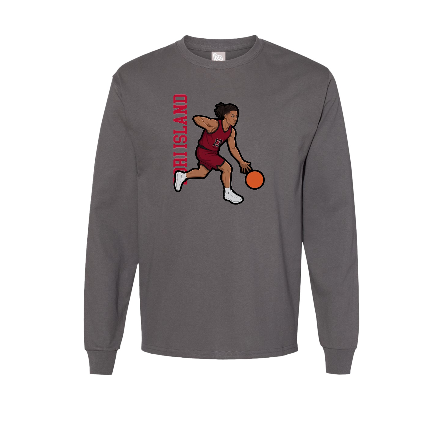 Long Sleeve Tee — Name Vertical in Grey