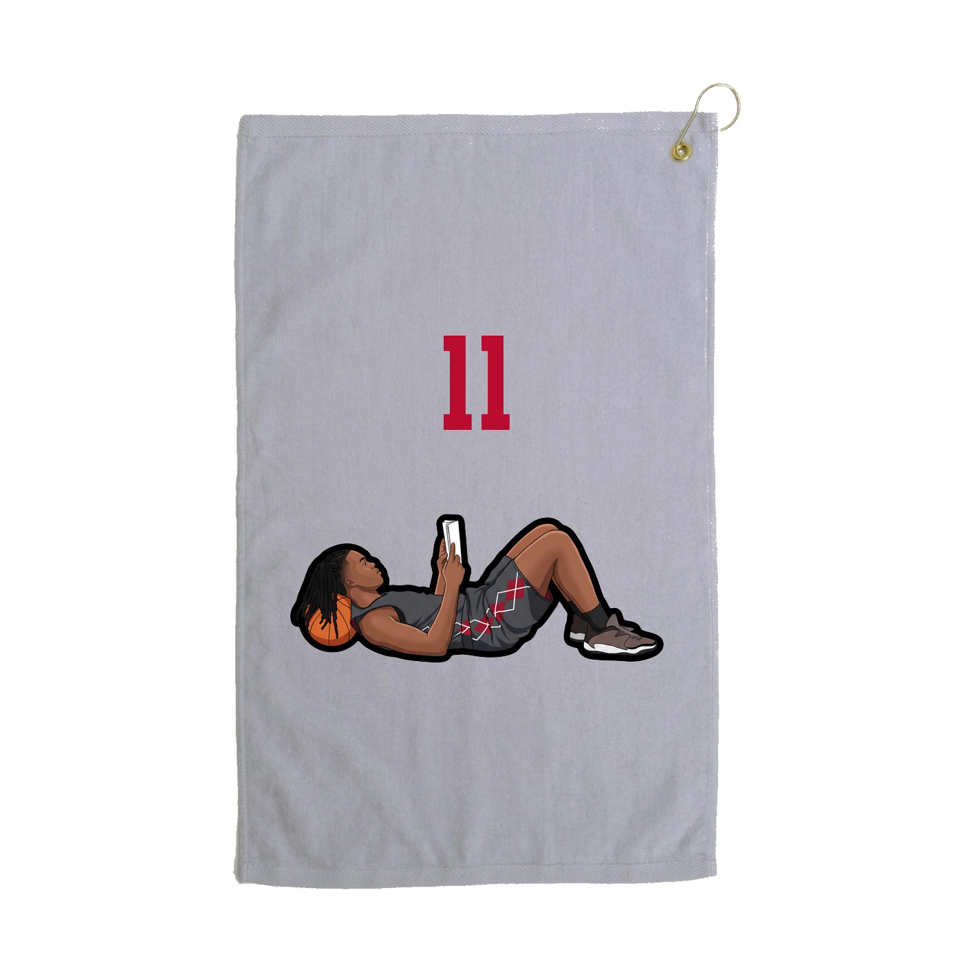 Golf Towel — Number Top in Grey