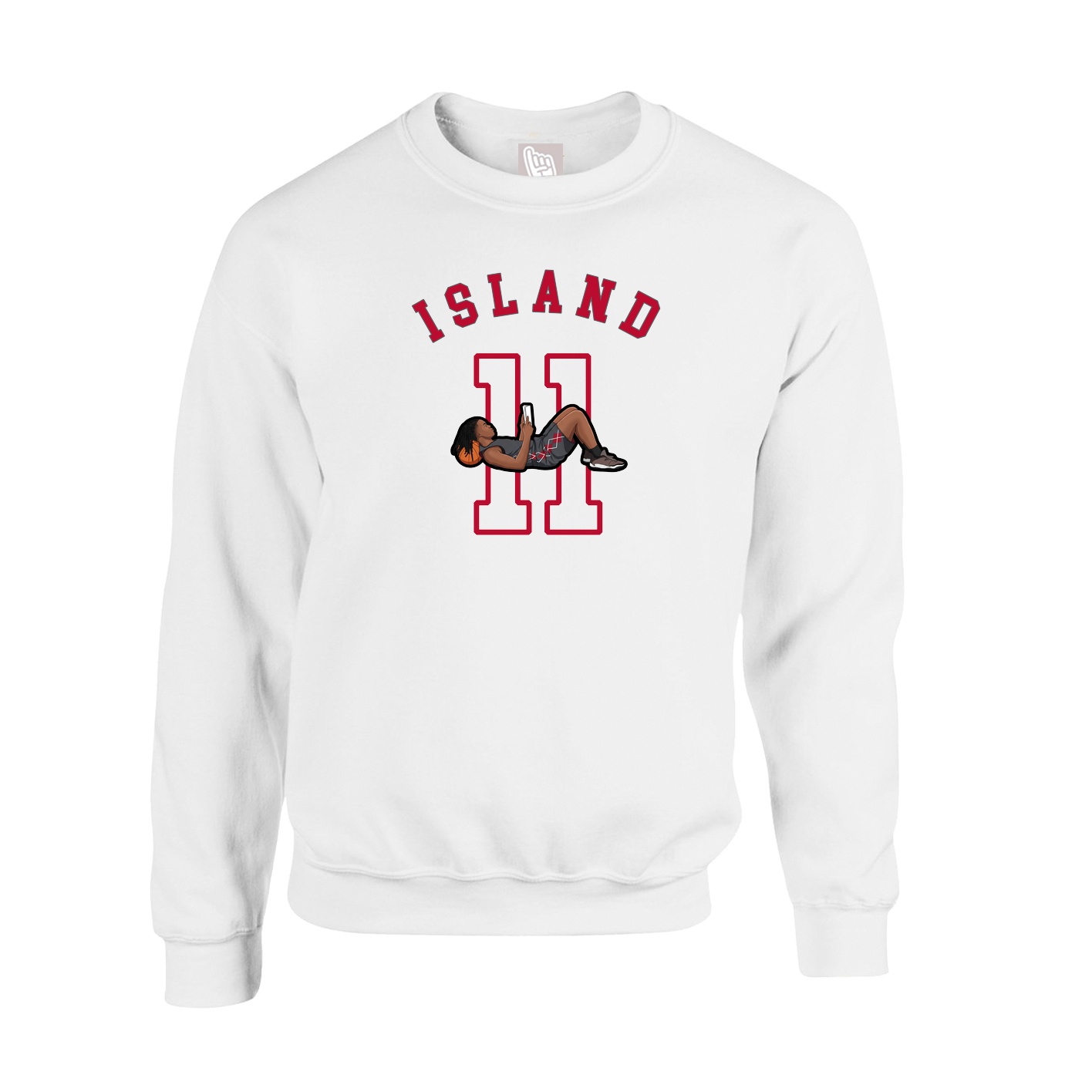 Fleece Crew — Shirsey Arch in White