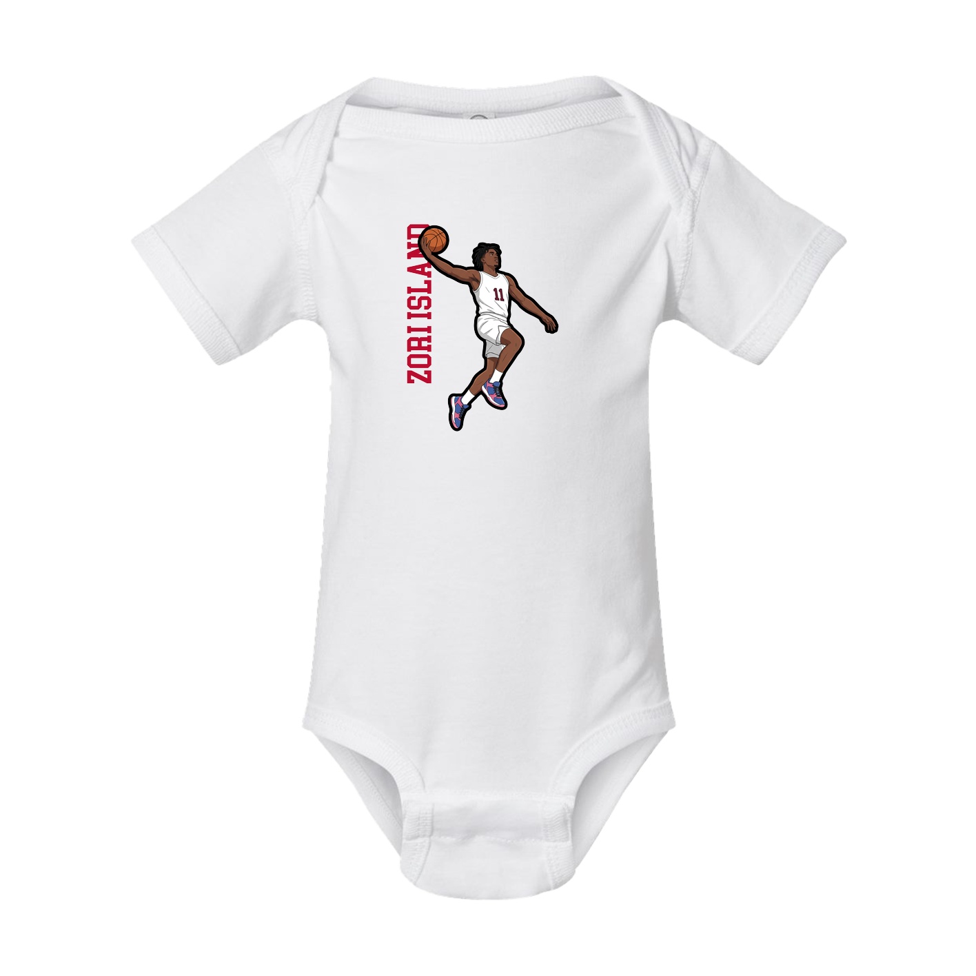 Baby Onesie — Name Vertical in White