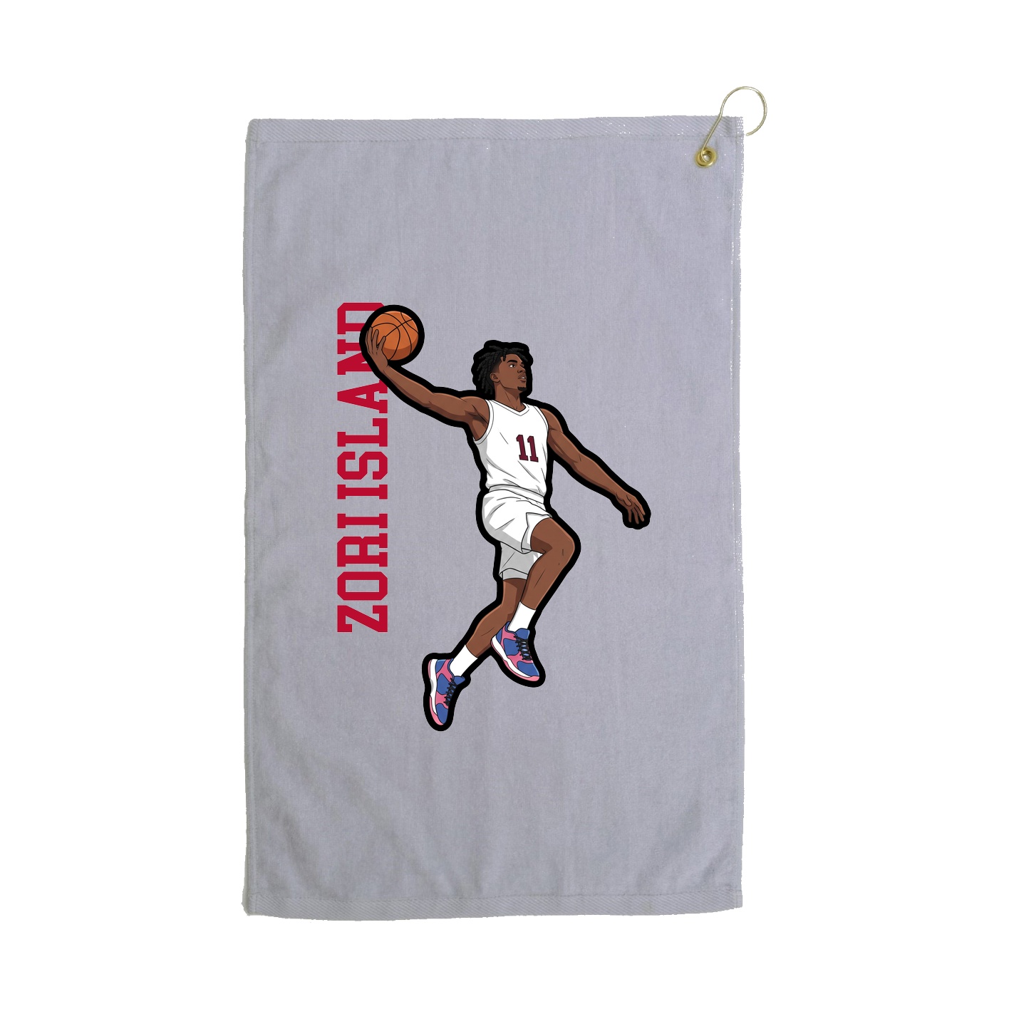 Golf Towel — Name Vertical in Grey