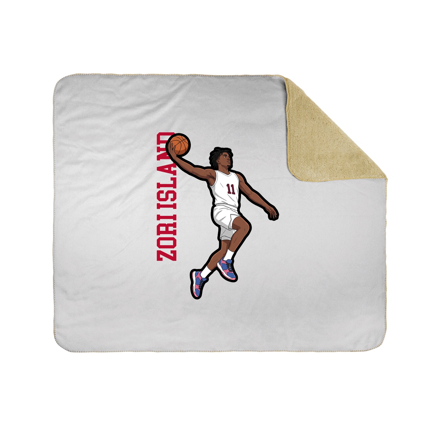 Throw Blanket — Name Vertical in White