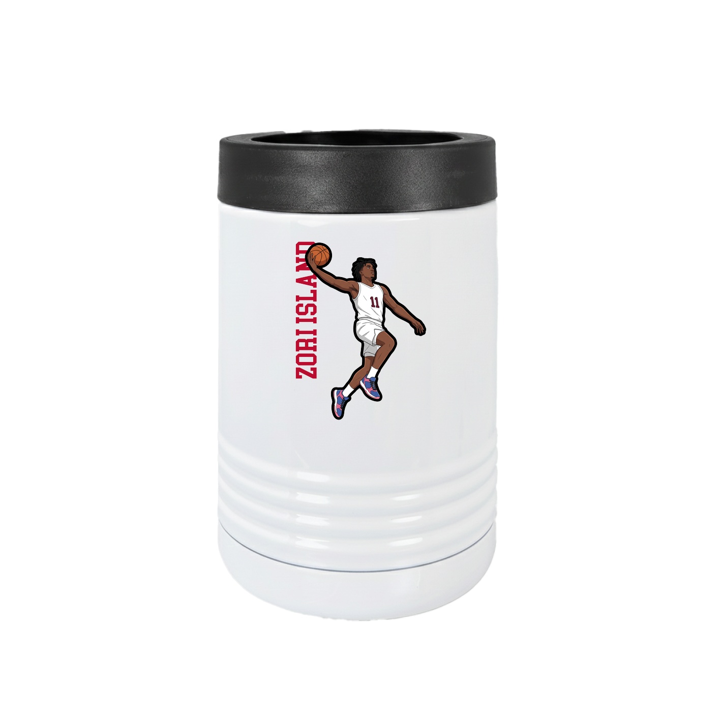 Beverage Holder — Name Vertical in White