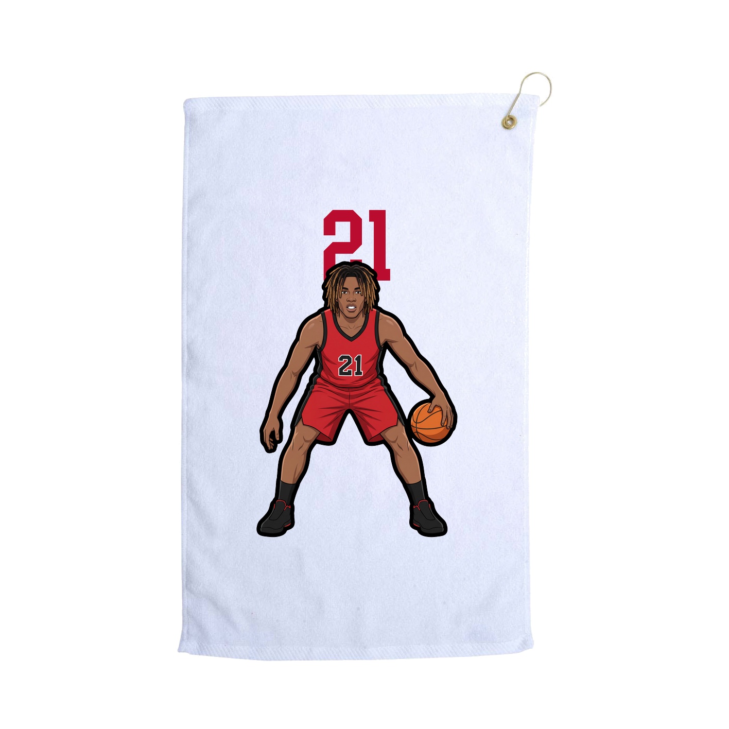 Golf Towel — Number Top in White