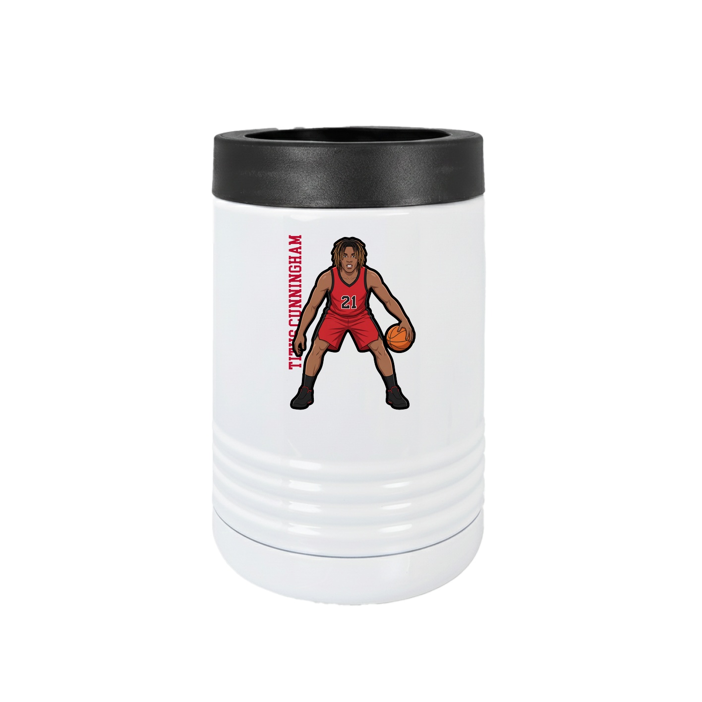 Beverage Holder — Name Vertical in White