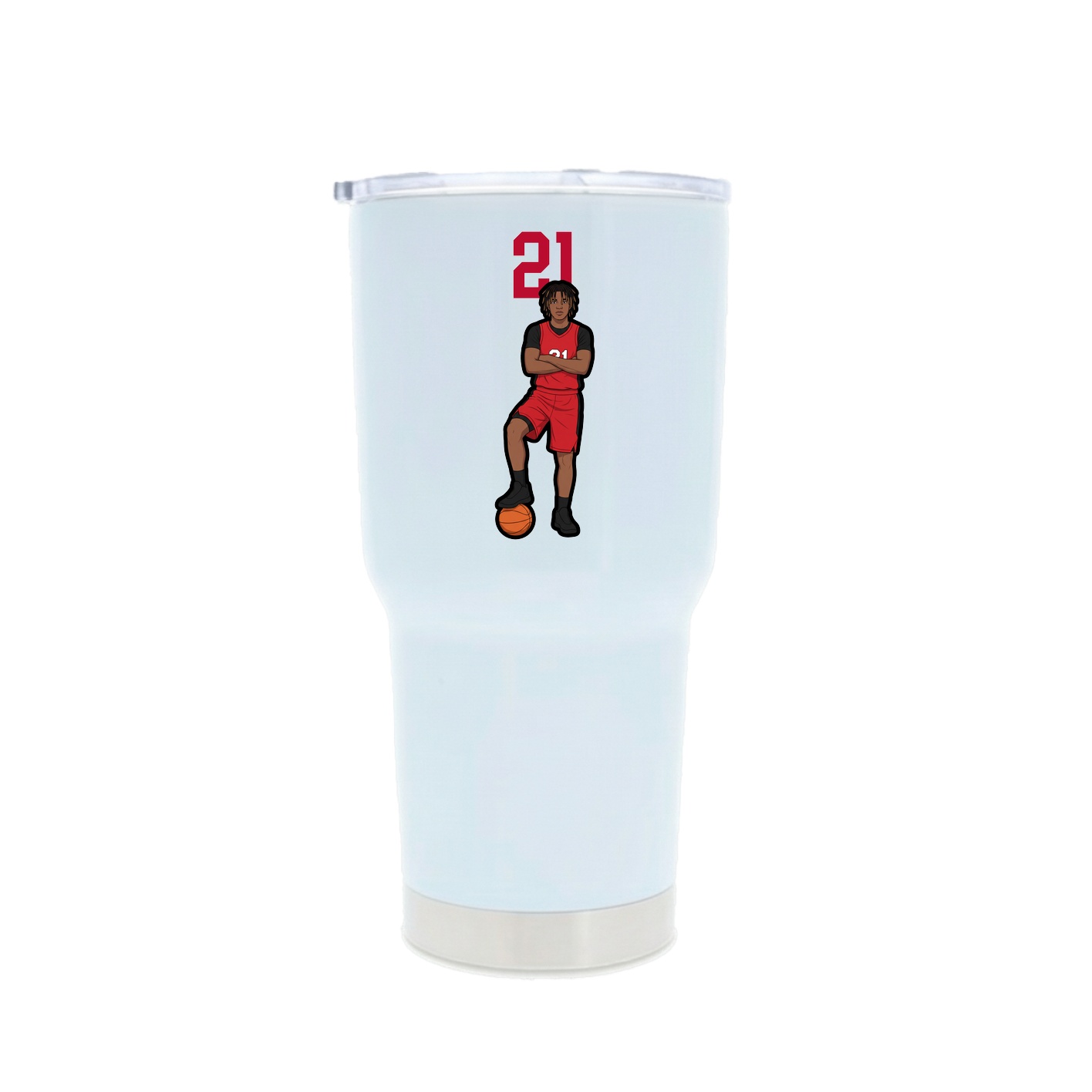 30oz Stainless Steel Tumbler — Number Top in White