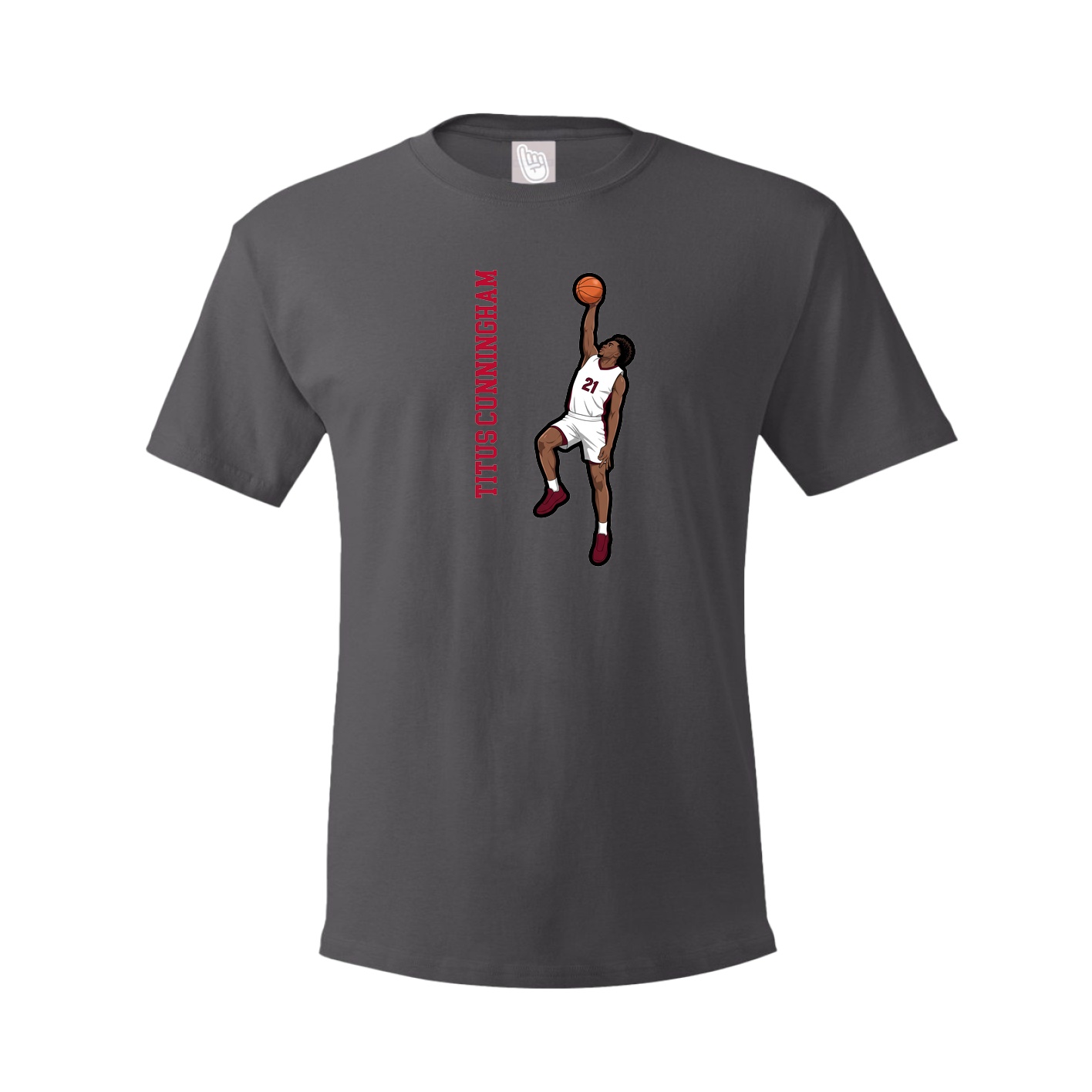 Tee — Name Vertical in Grey
