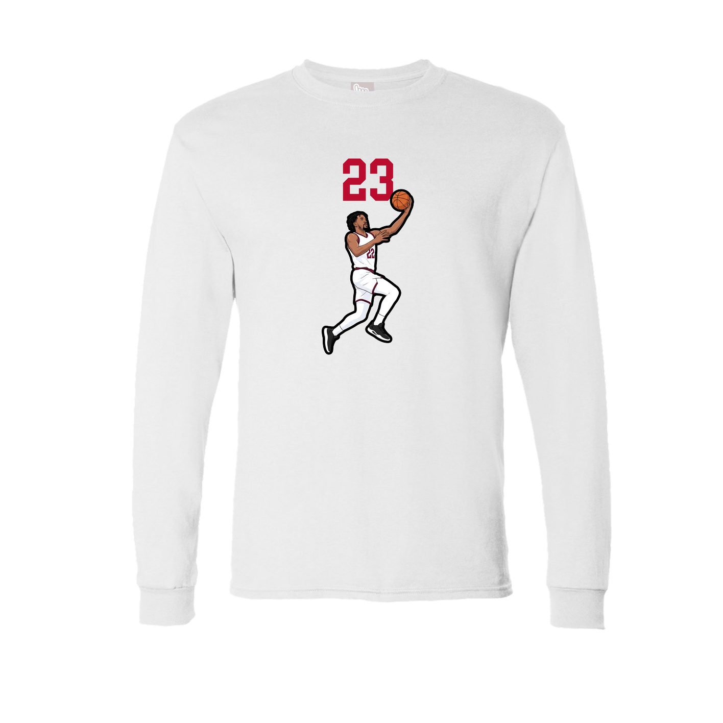 Long Sleeve Tee — Number Top in White