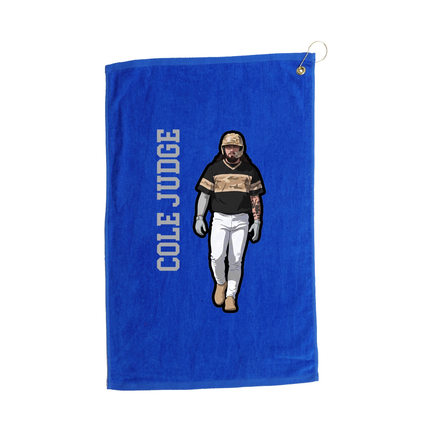 Golf Towel — Name Vertical in Royal