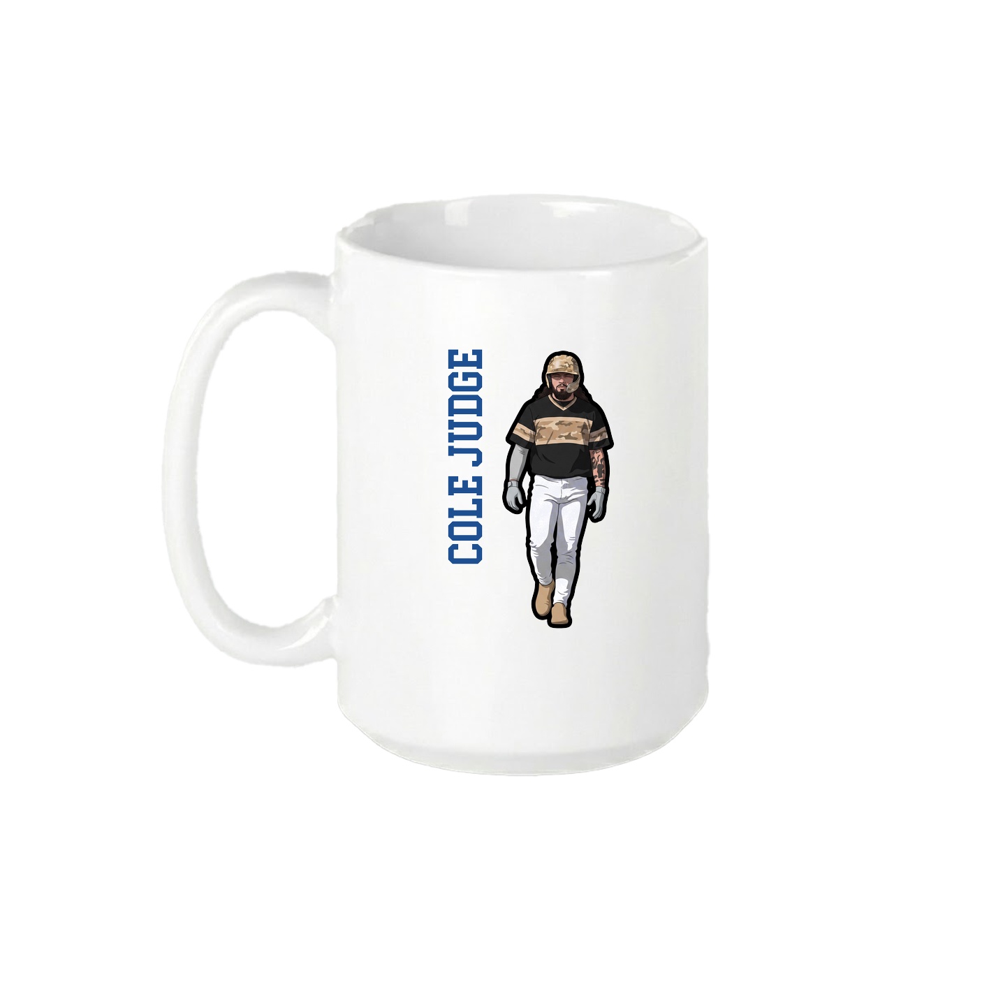 15oz Coffee Mug — Name Vertical in White