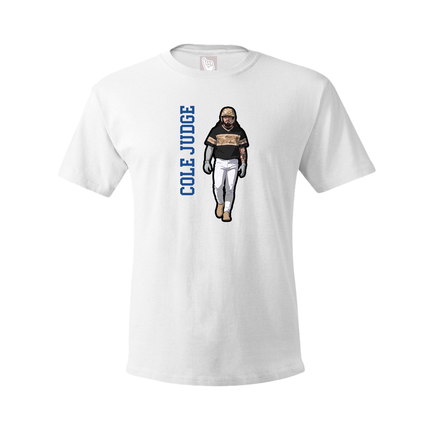 Tee — Name Vertical in White