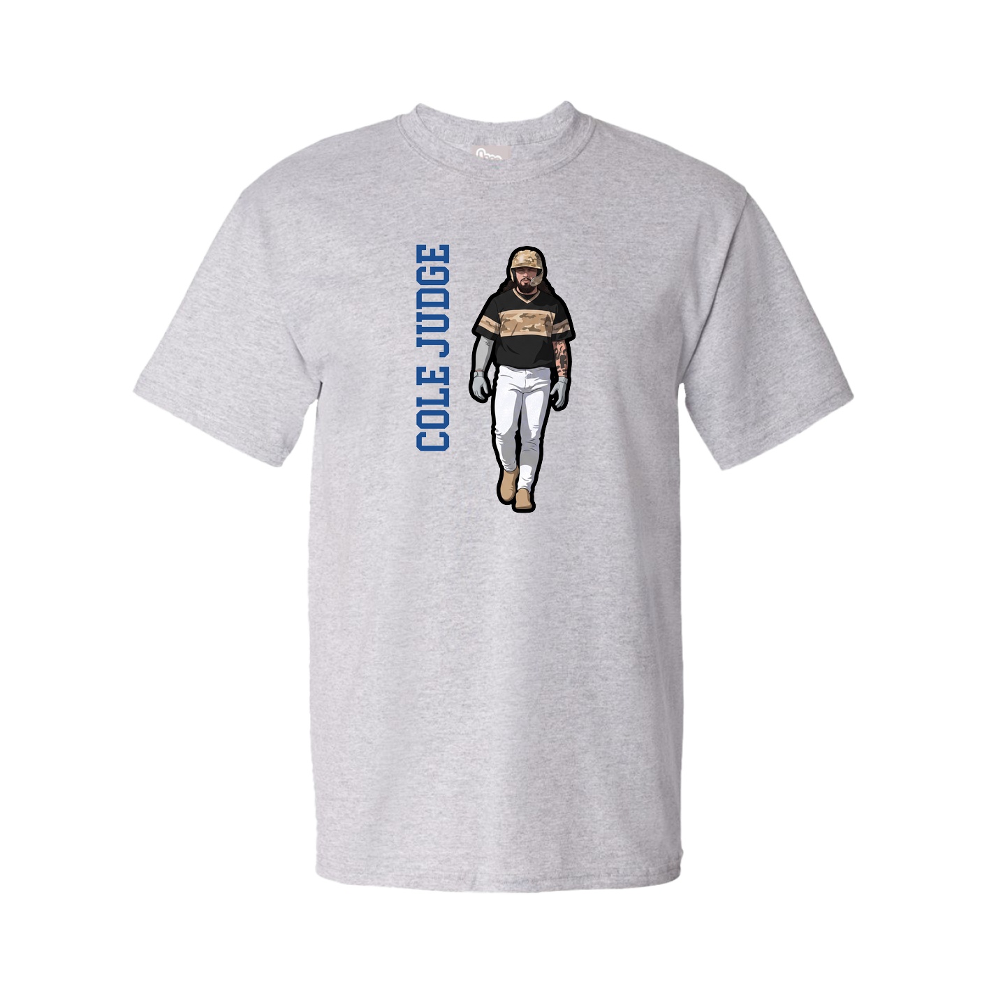 Youth Tee — Name Vertical in Grey