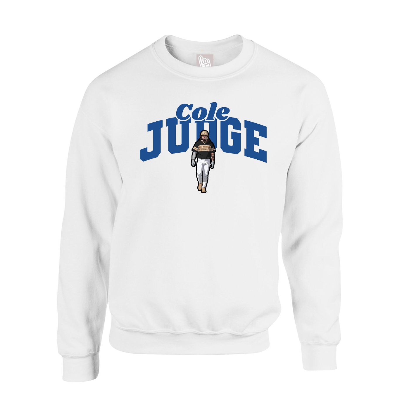 Fleece Crew — Signature Arch in White