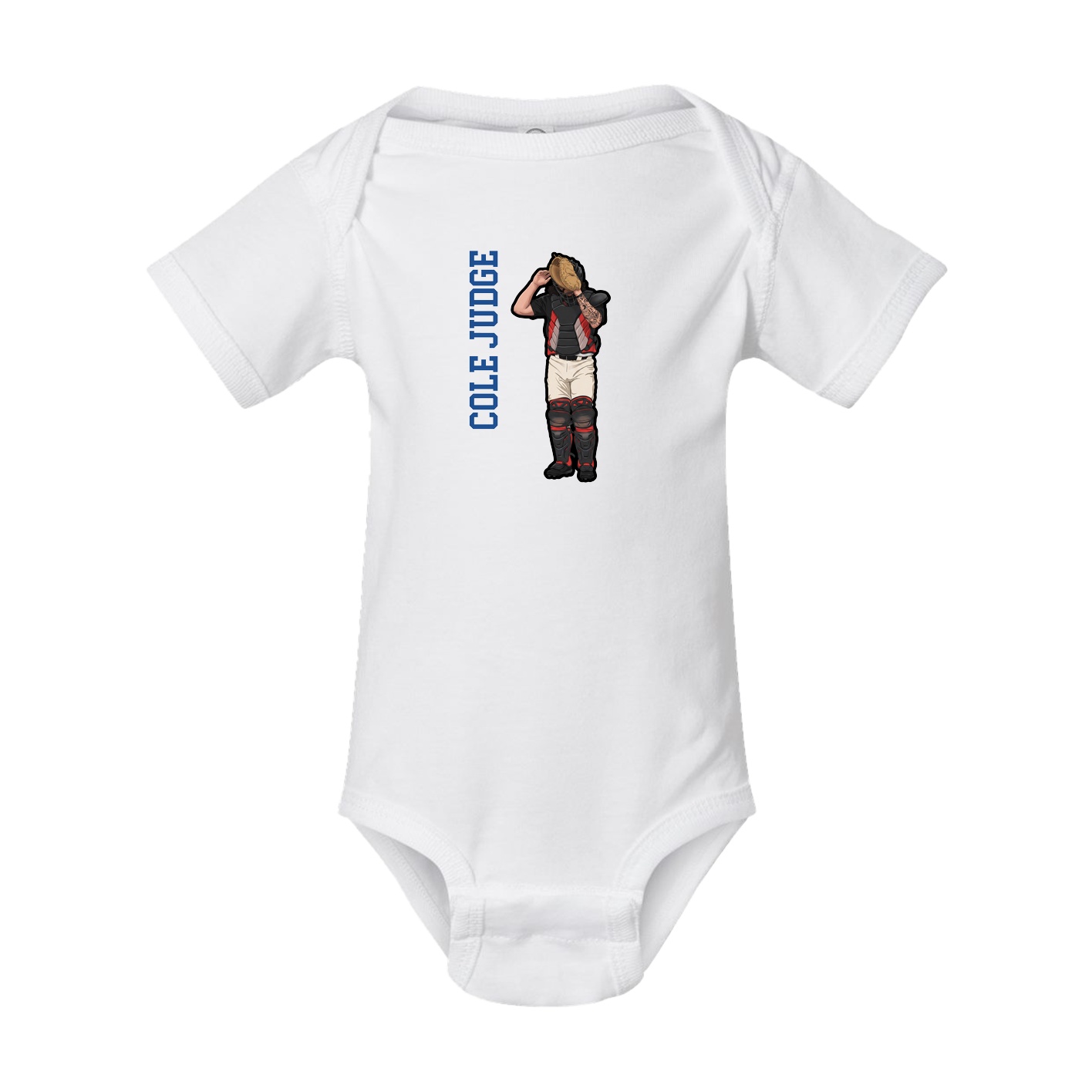 Baby Onesie — Name Vertical in White