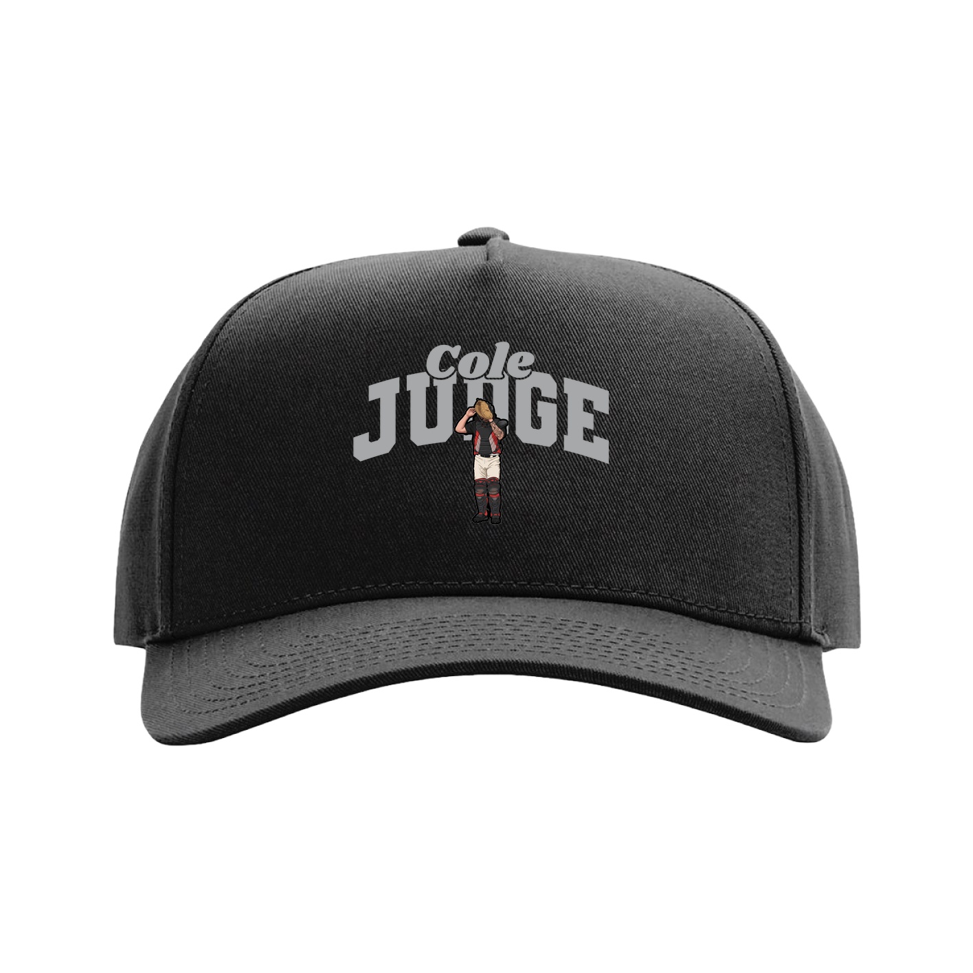 Full Fabric Five-Panel Champ Cap — Signature Arch in Black