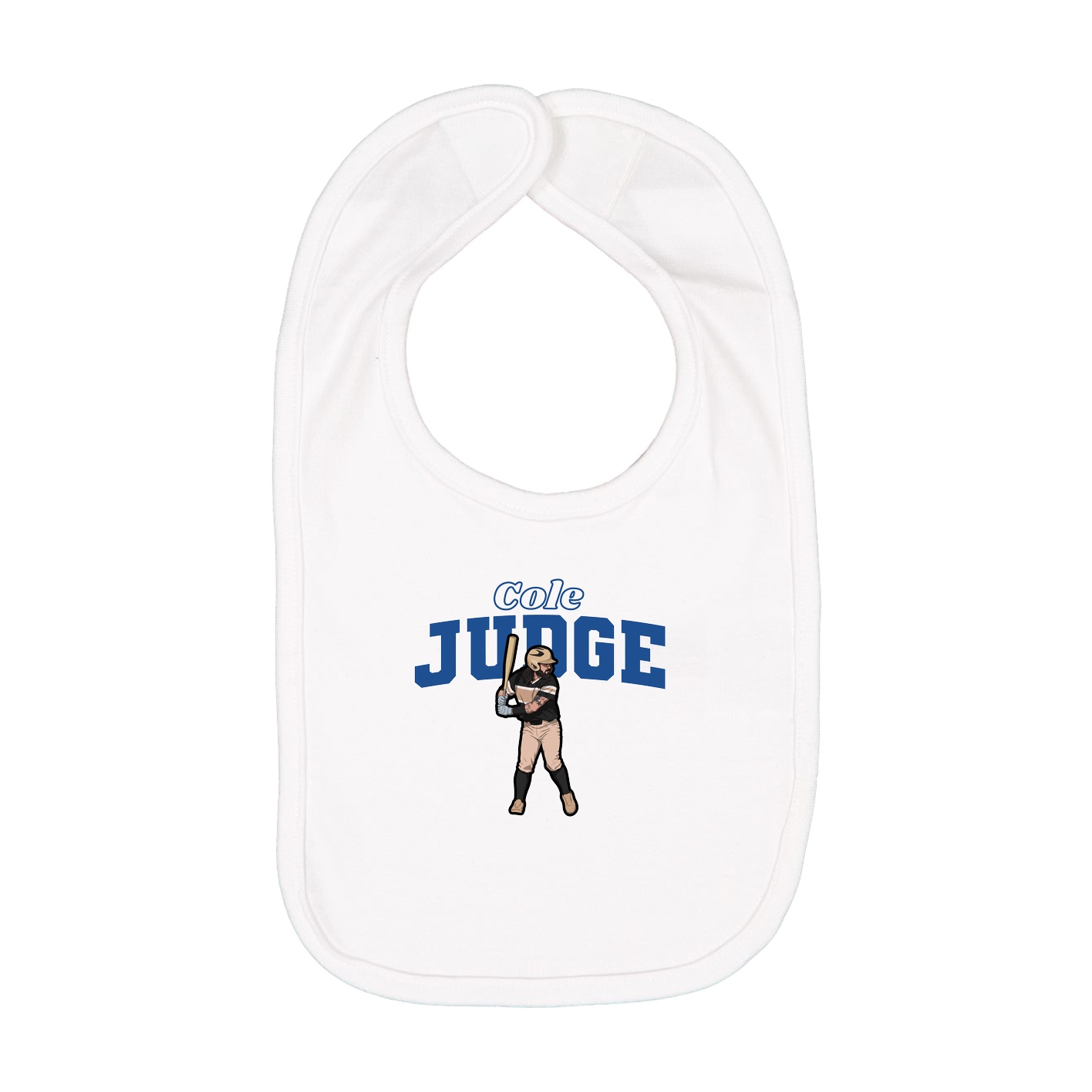 Infant Bib — Name Arch in White