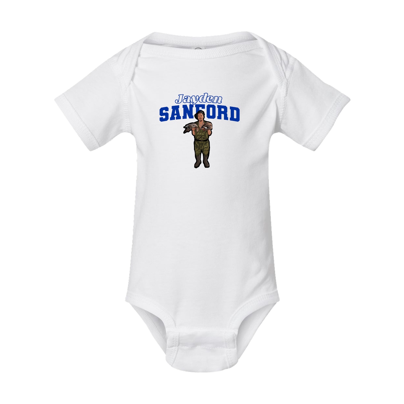 Baby Onesie — Name Arch in White