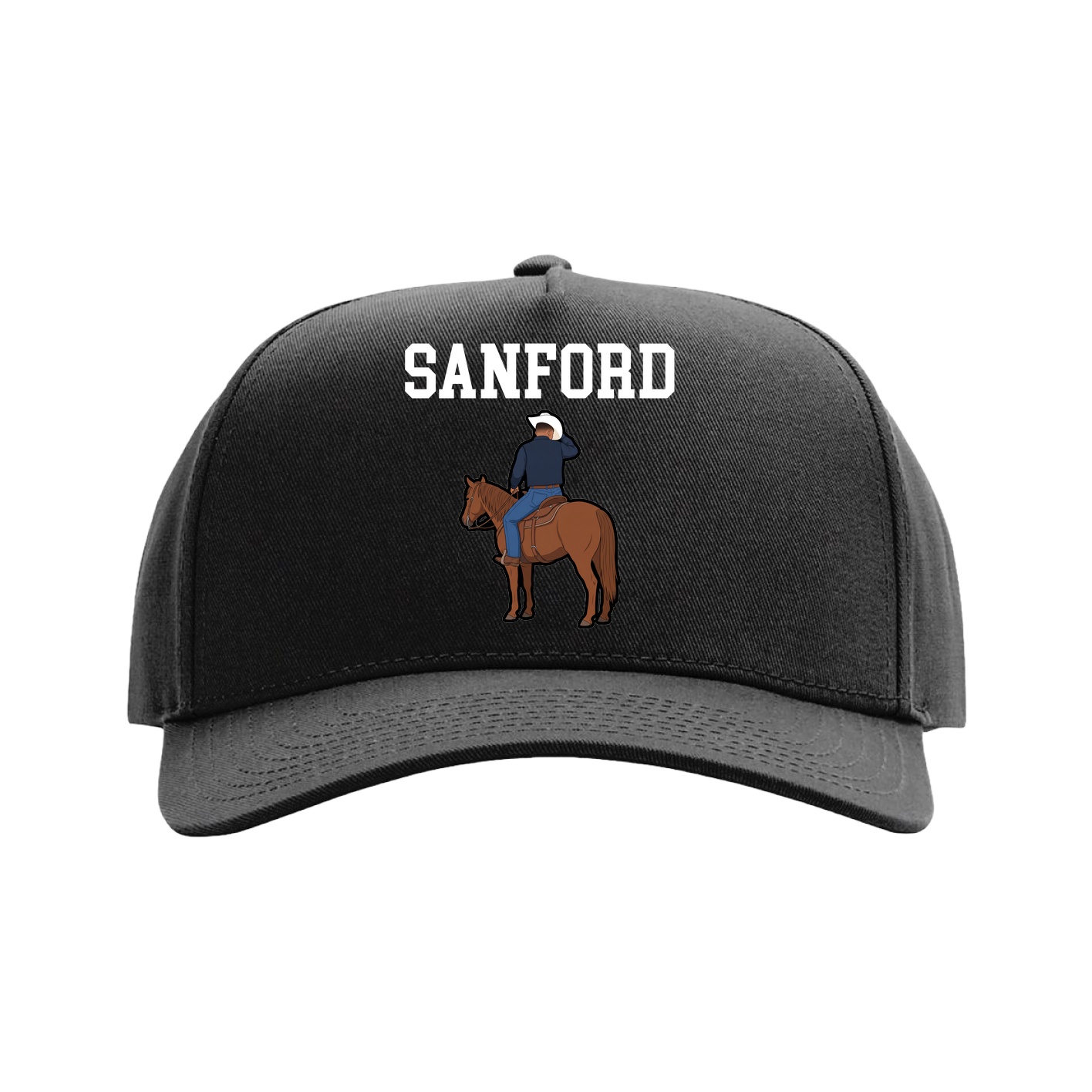 Full Fabric Five-Panel Champ Cap — Shirsey in Black