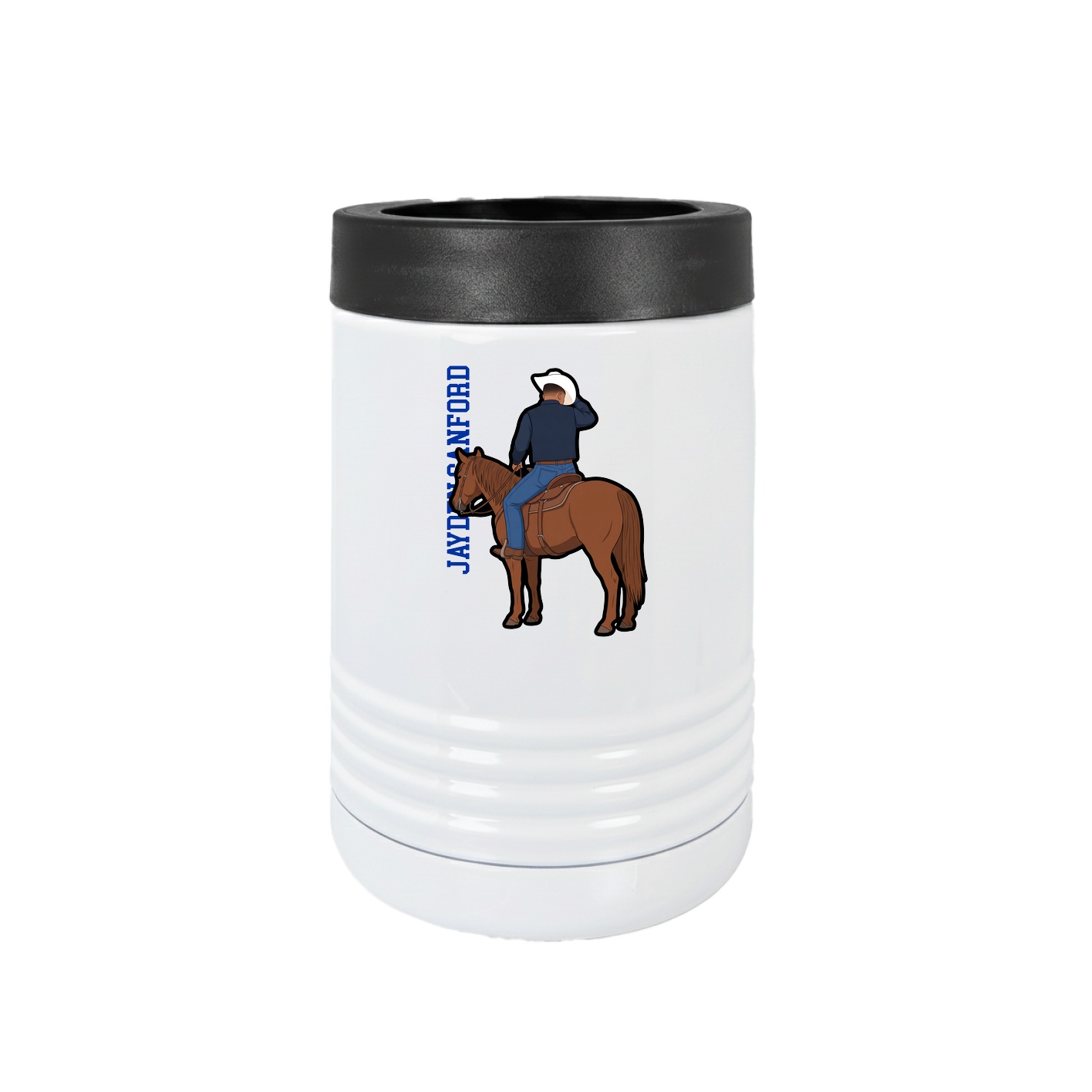 Beverage Holder — Name Vertical in White