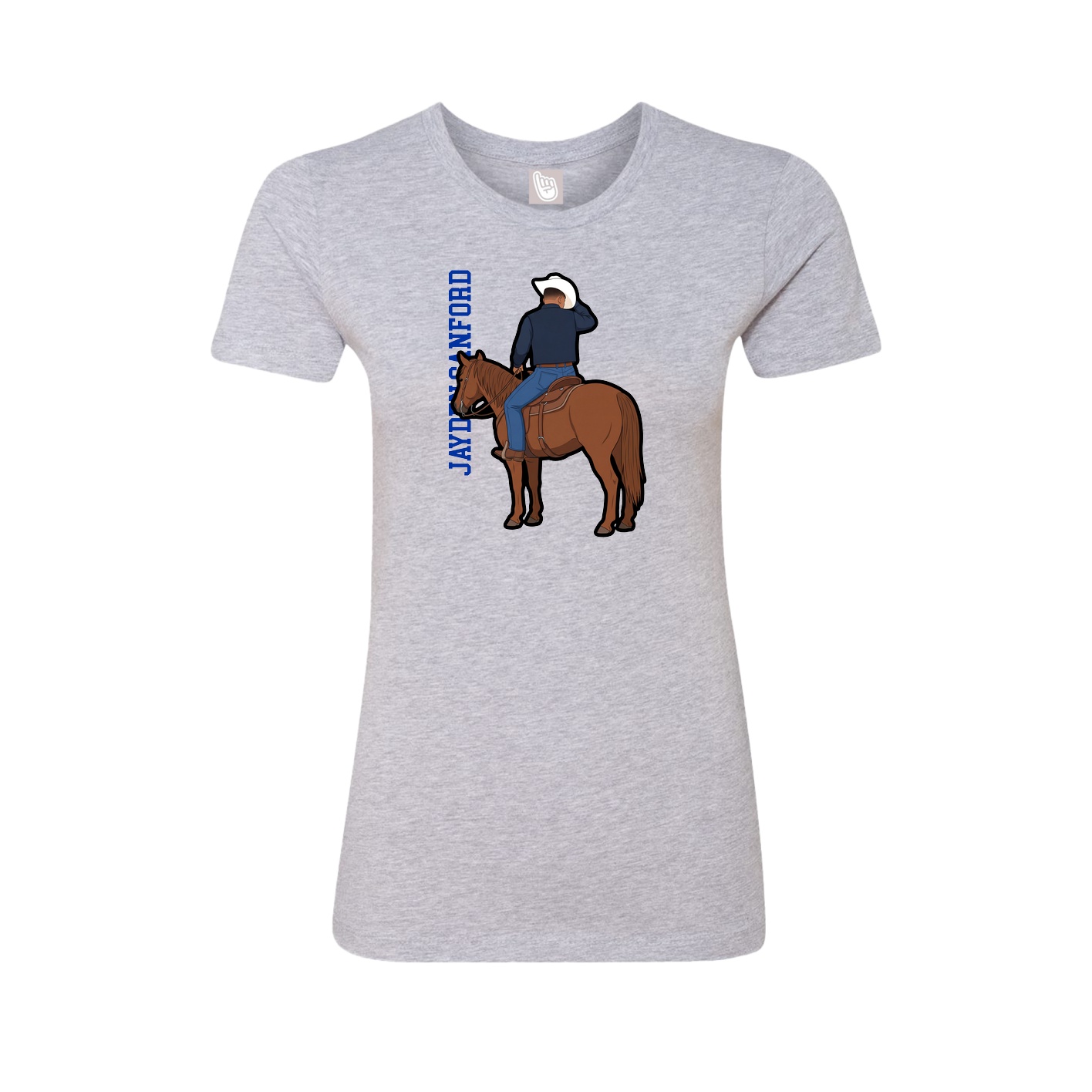 Womens Tee — Name Vertical in Grey