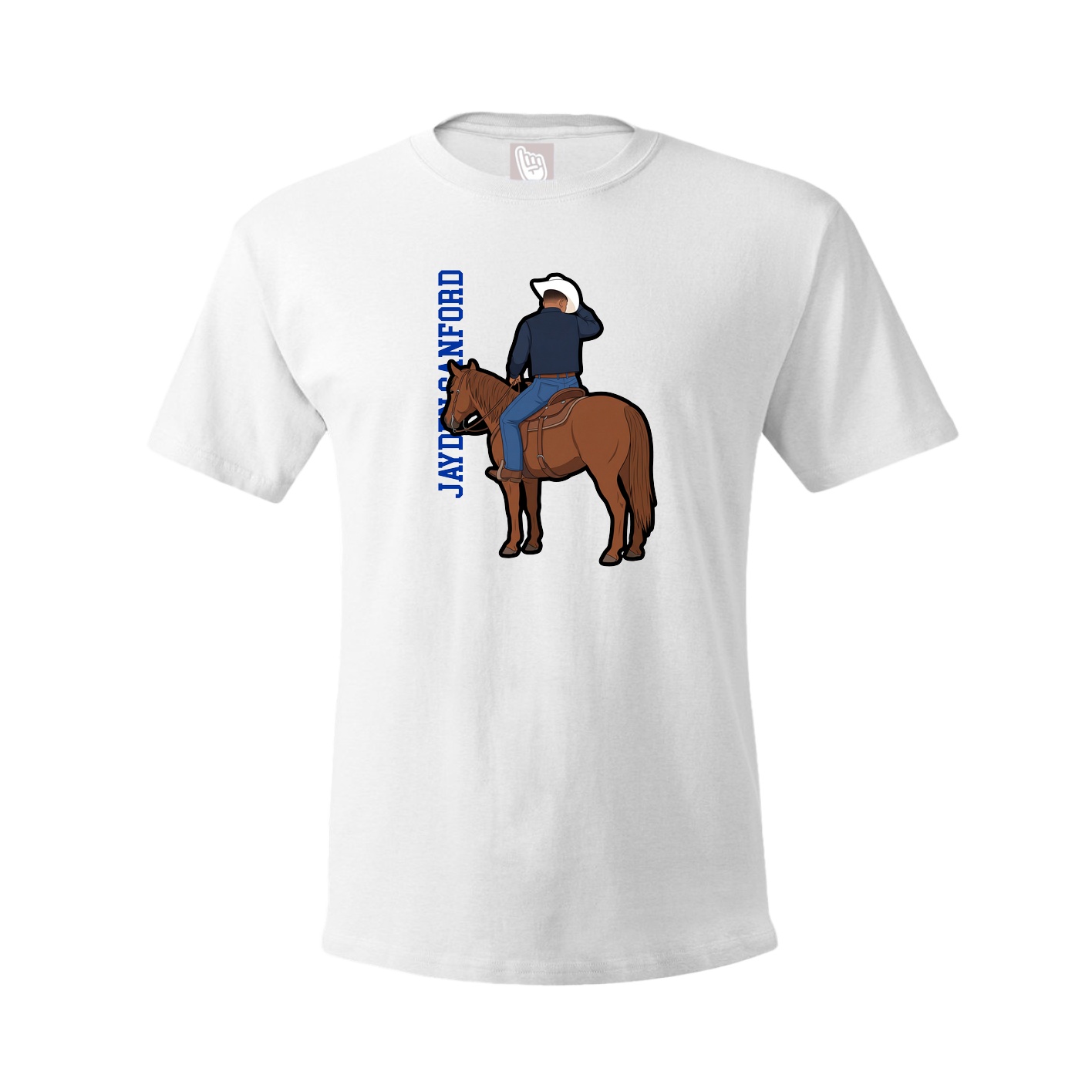 Youth Tee — Name Vertical in White