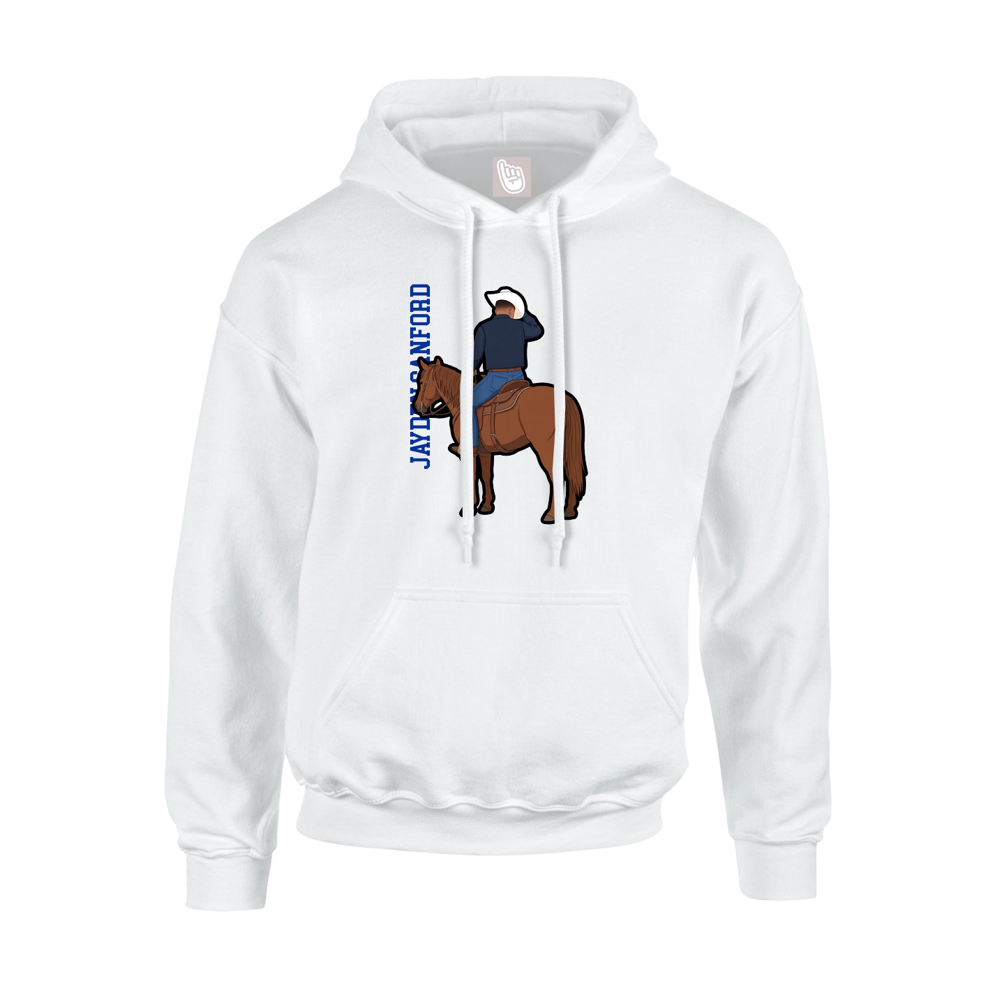 Hoodie — Name Vertical in White