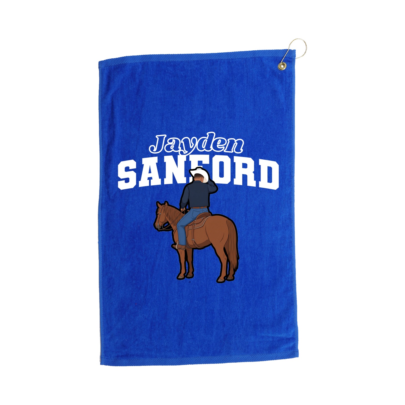 Golf Towel — Name Arch in Royal