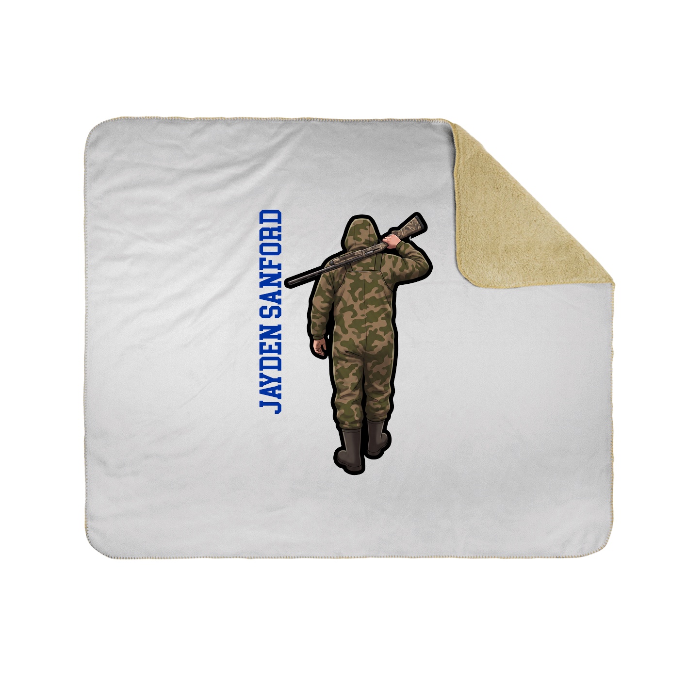 Throw Blanket — Name Vertical in White