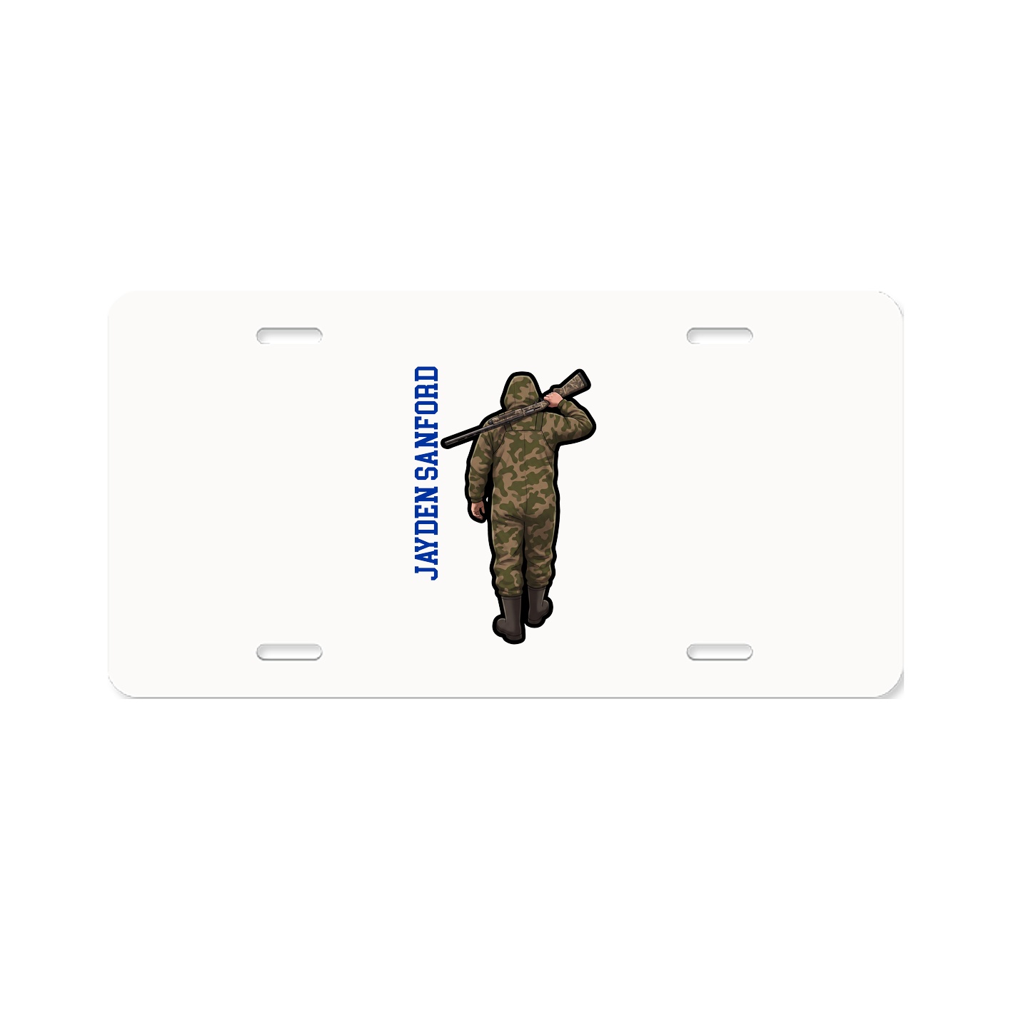 License Plate — Name Vertical in Classic