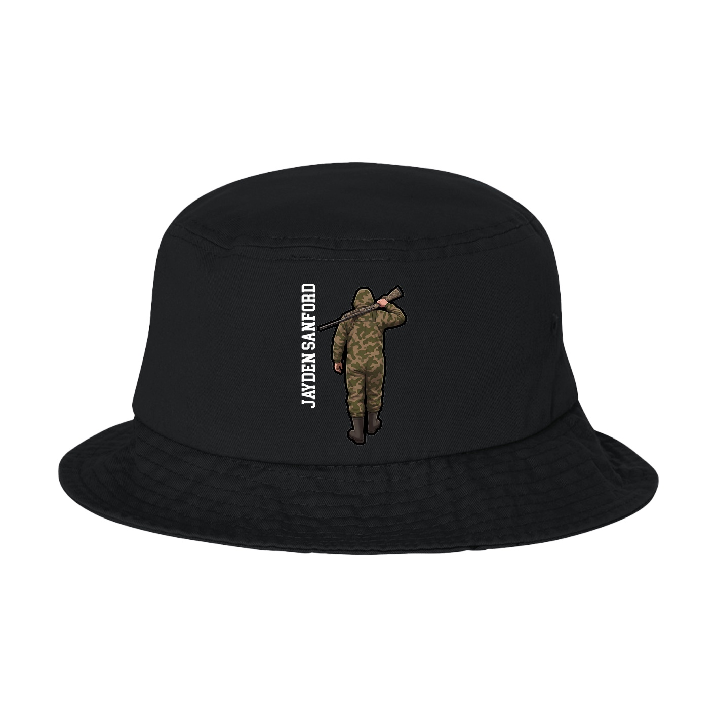 Bucket Cap — Name Vertical in Black