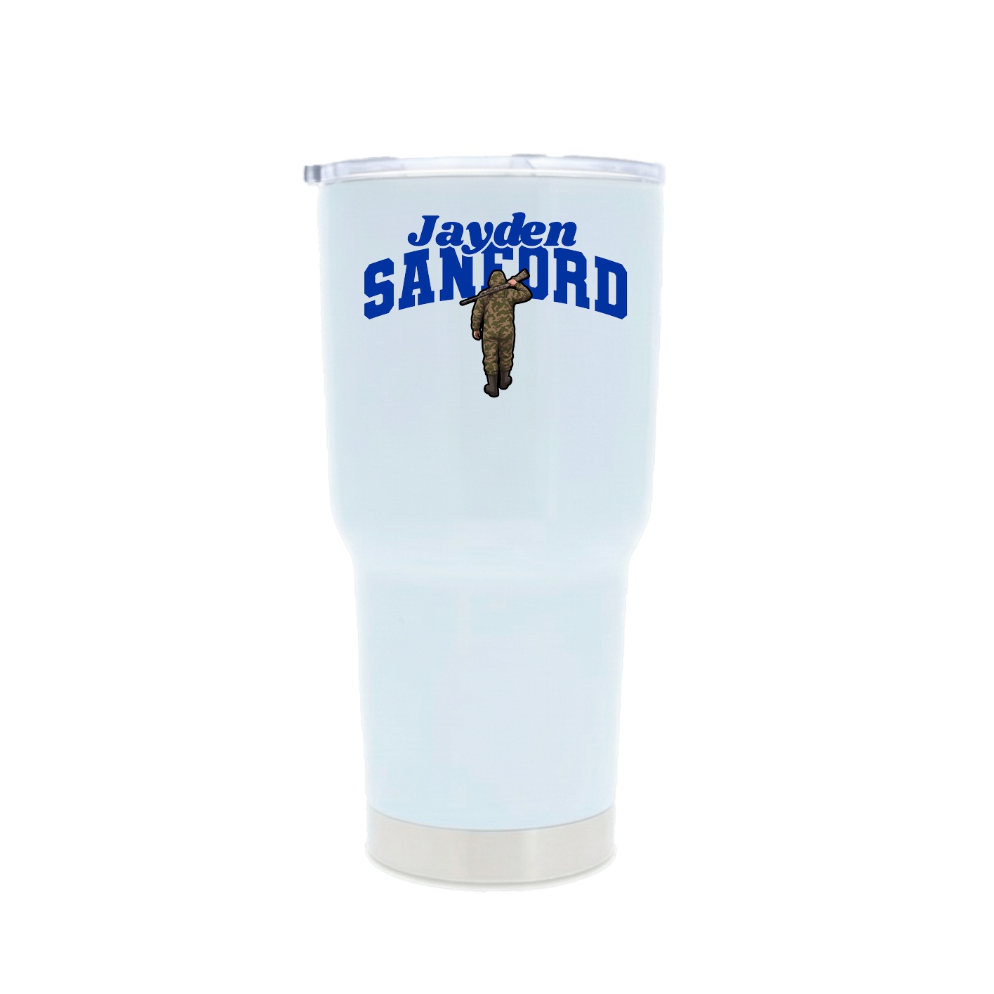 30oz Stainless Steel Tumbler — Signature Arch in White