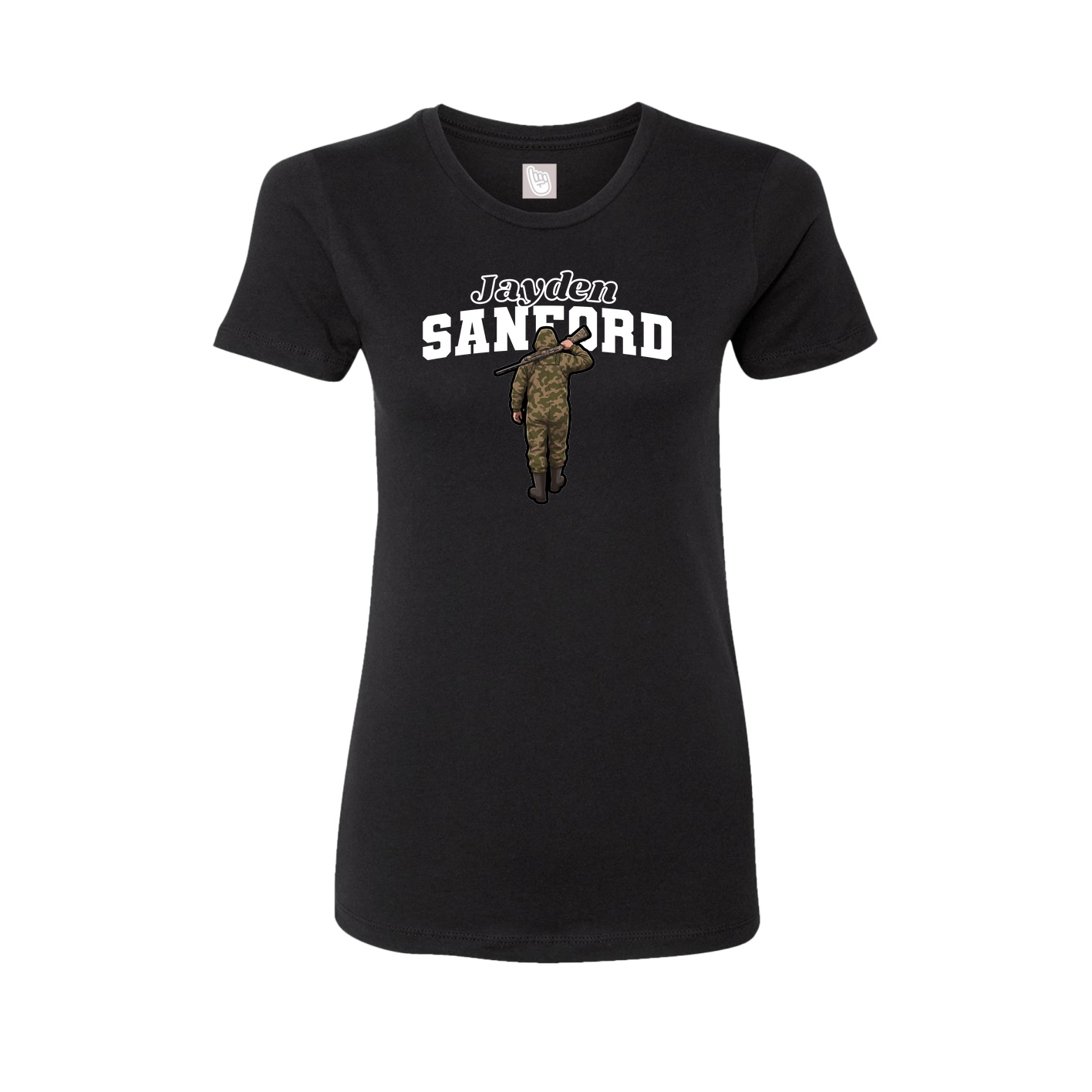 Womens Tee — Name Arch in Black