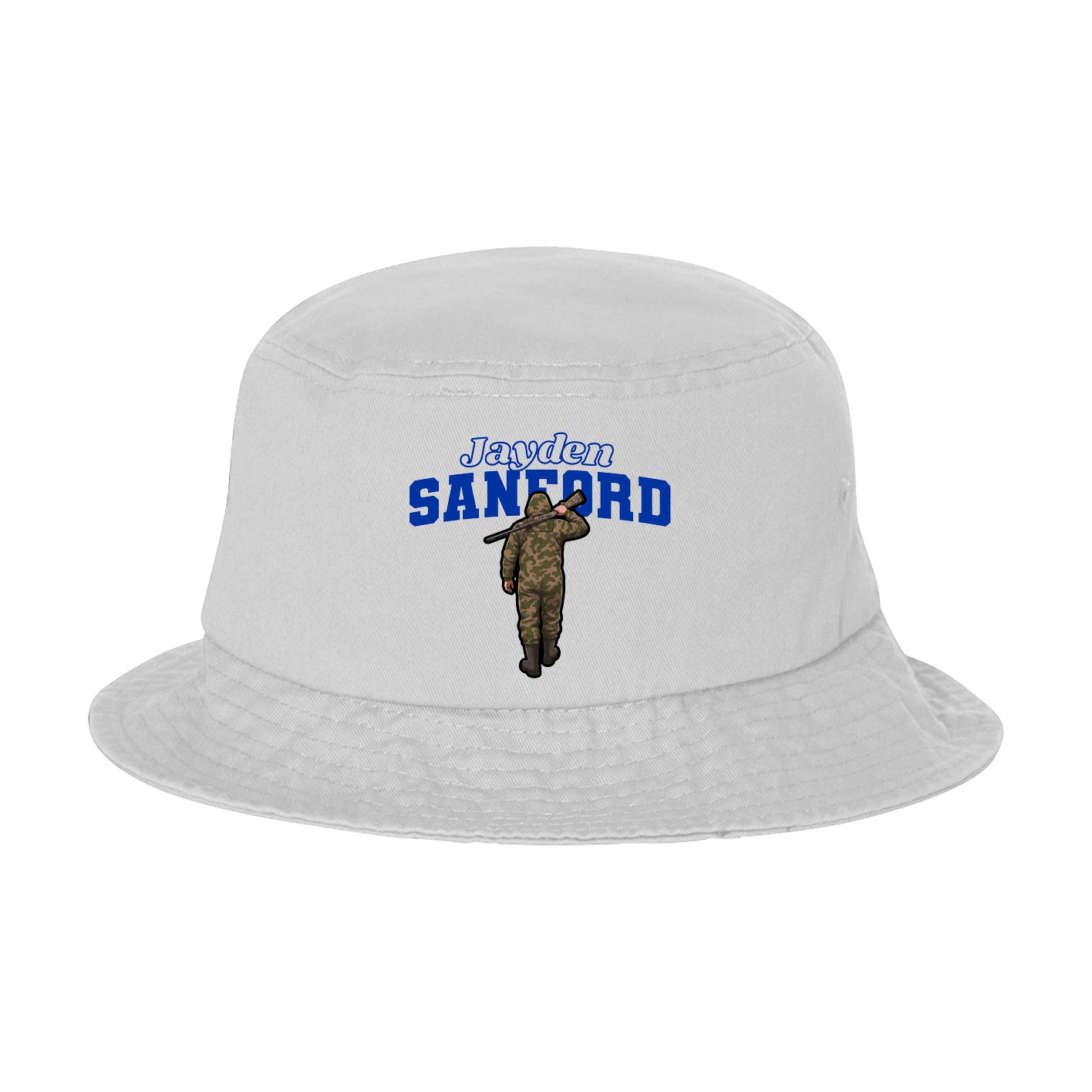 Bucket Cap — Name Arch in White