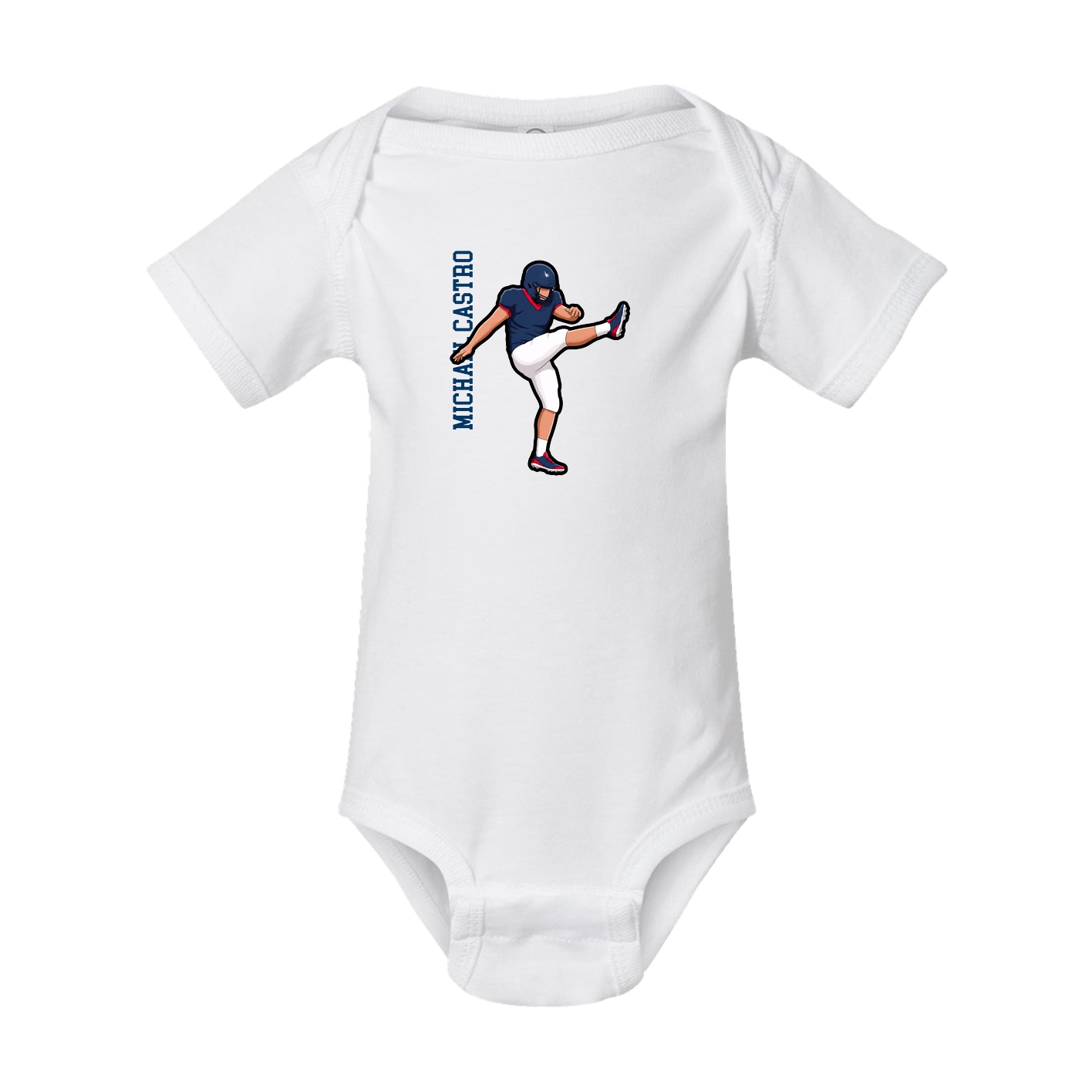 Baby Onesie — Name Vertical in White