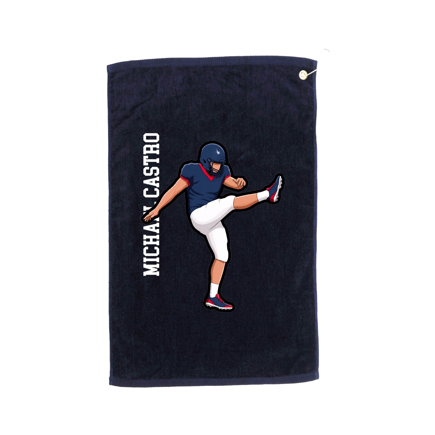Golf Towel — Name Vertical in Navy