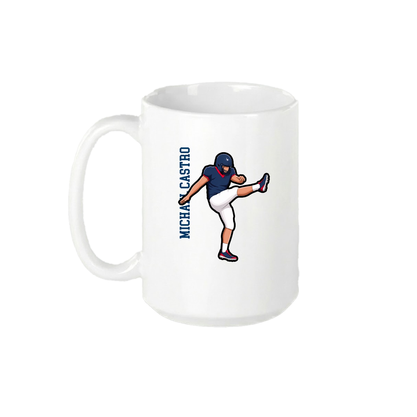 15oz Coffee Mug — Name Vertical in White