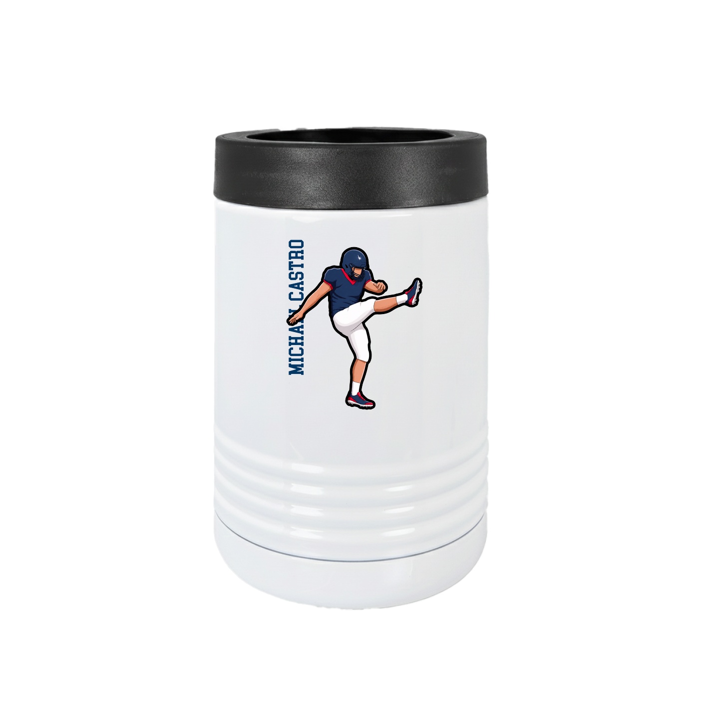 Beverage Holder — Name Vertical in White