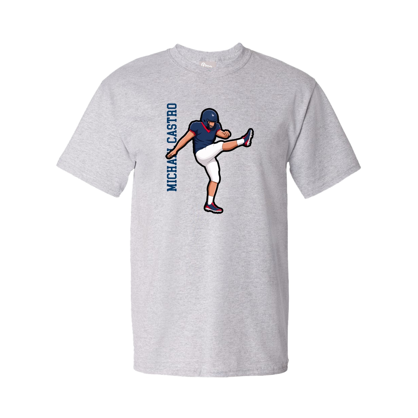 Tee — Name Vertical in Grey