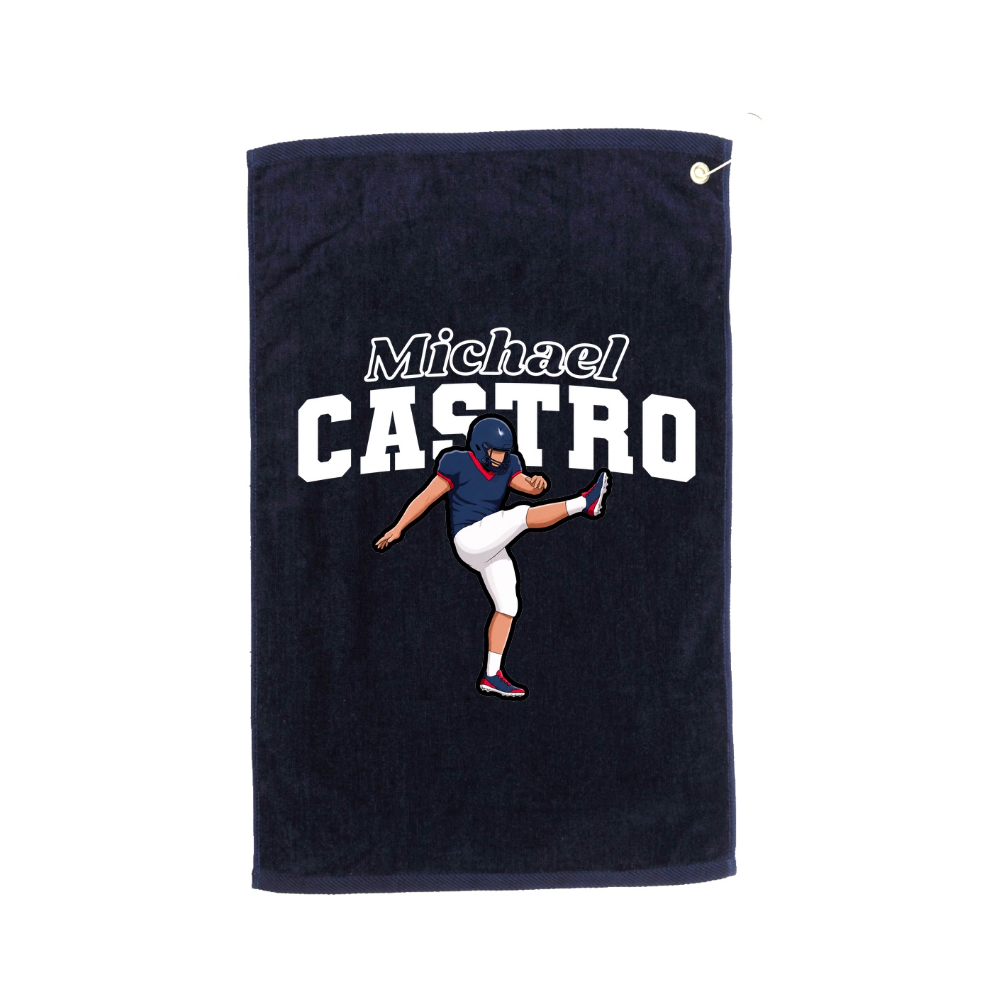 Golf Towel — Name Arch in Navy