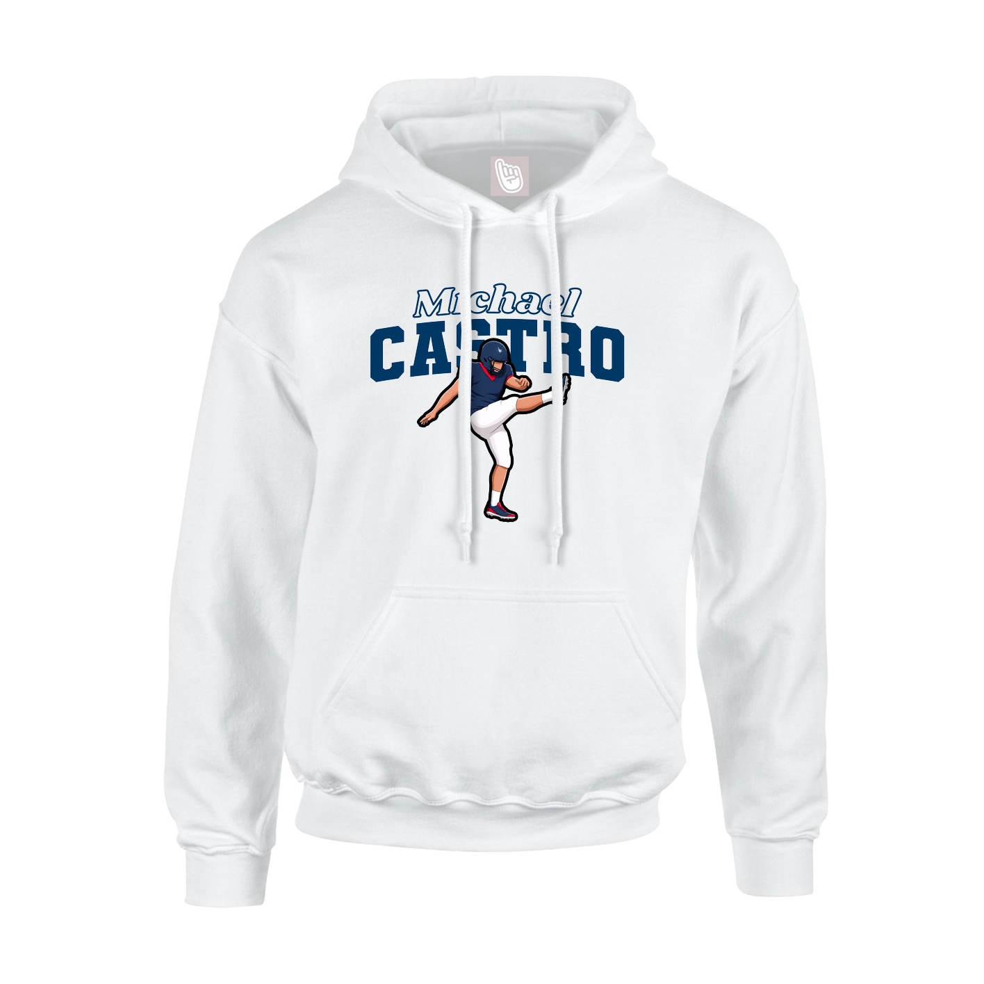 Hoodie — Name Arch in White