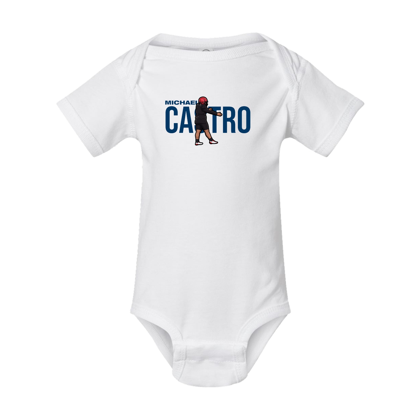 Baby Onesie — Player Name in White