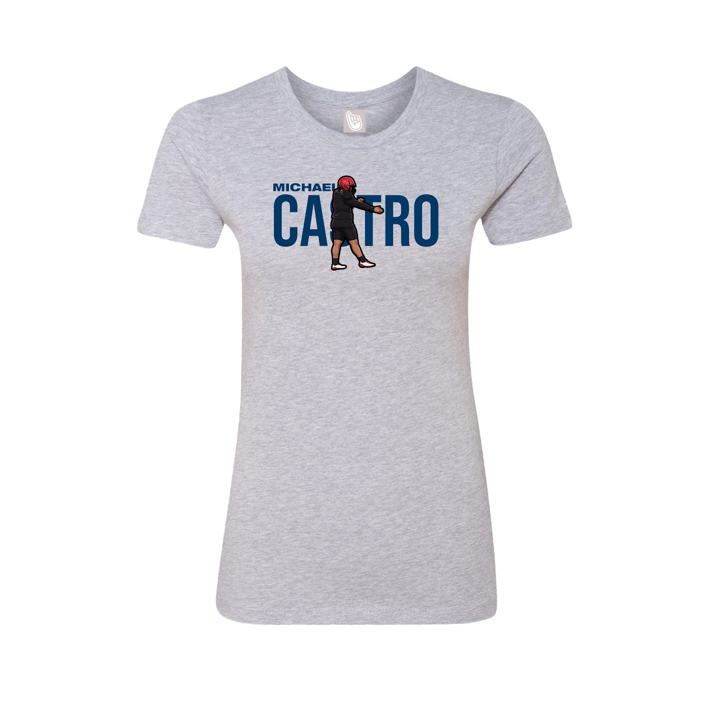 Fitted Women's Tee — Player Name in Grey