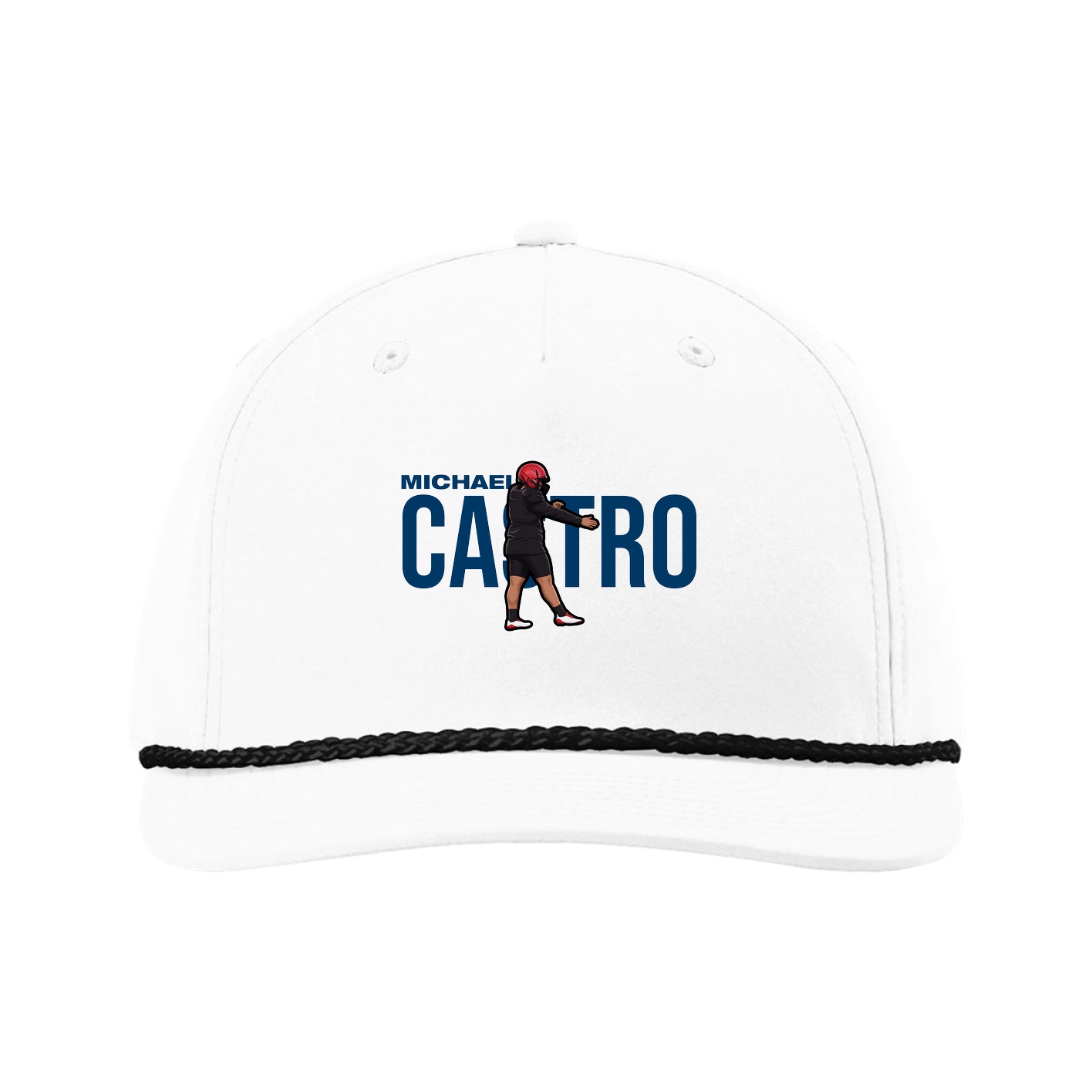 Five-Panel Classic Rope Cap — Player Name in White