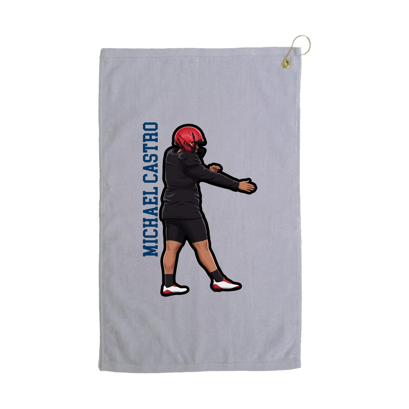 Golf Towel — Name Vertical in Grey