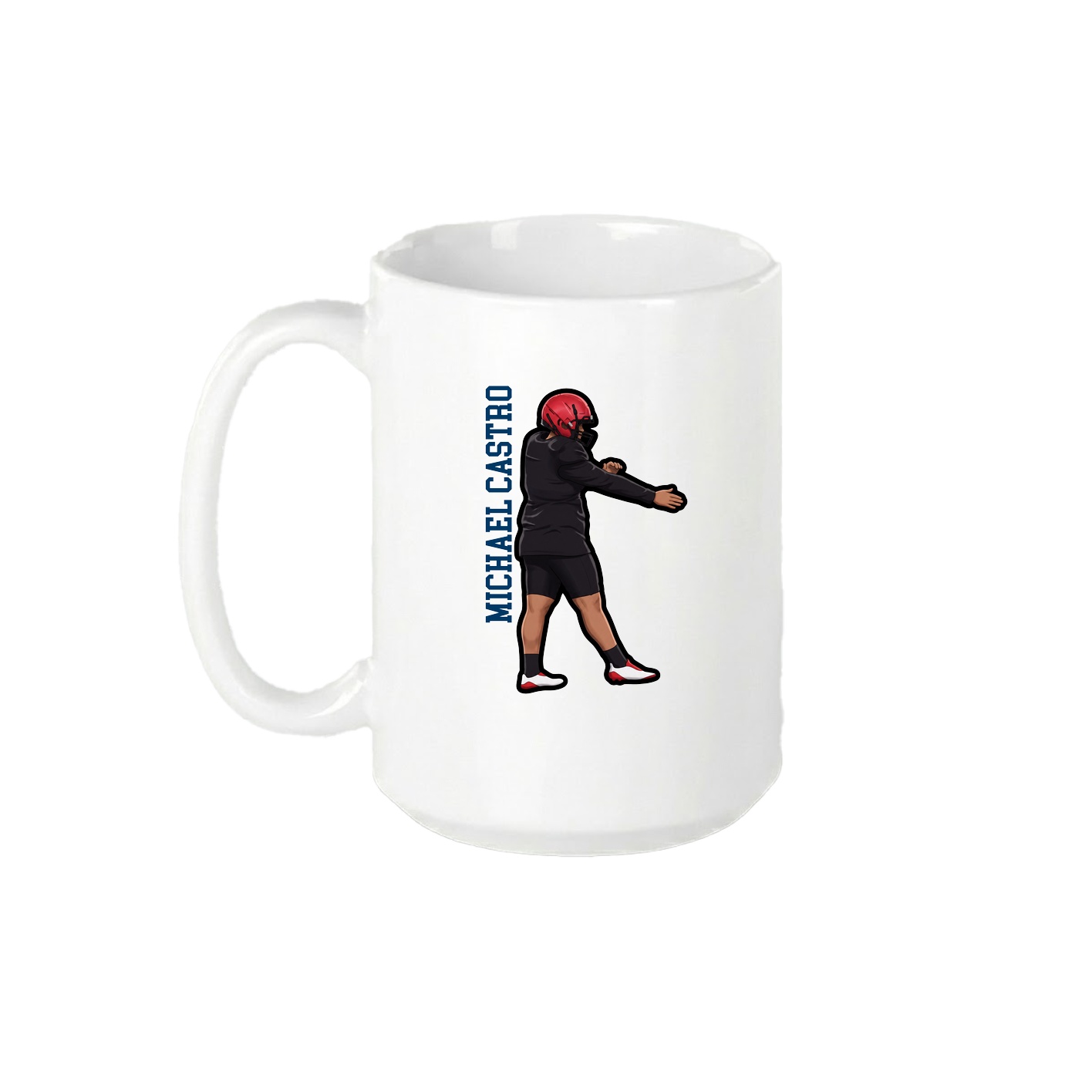 15oz Coffee Mug — Name Vertical in White
